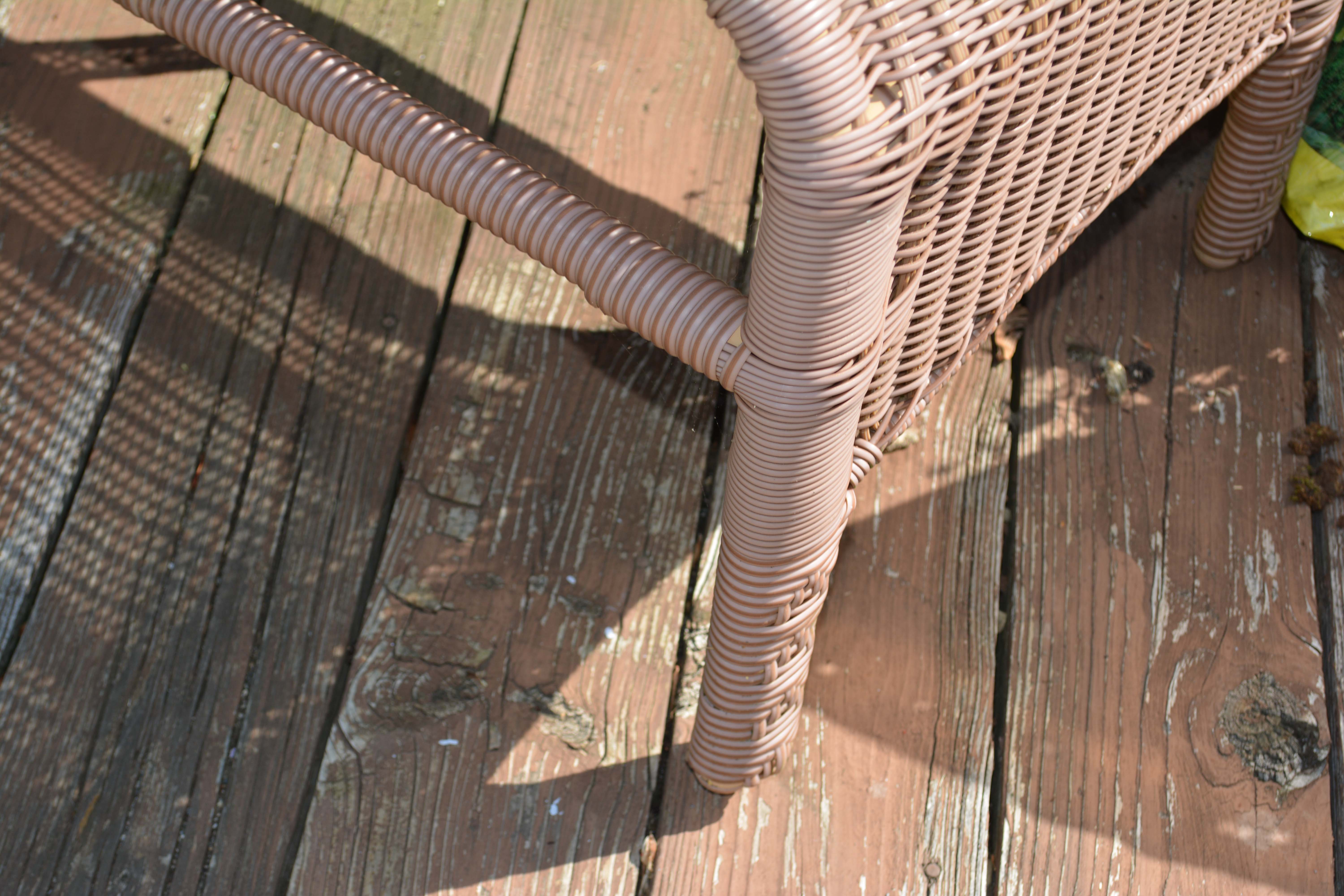 Wicker Patio Chaise Lounge with Hampton Bay Cushions