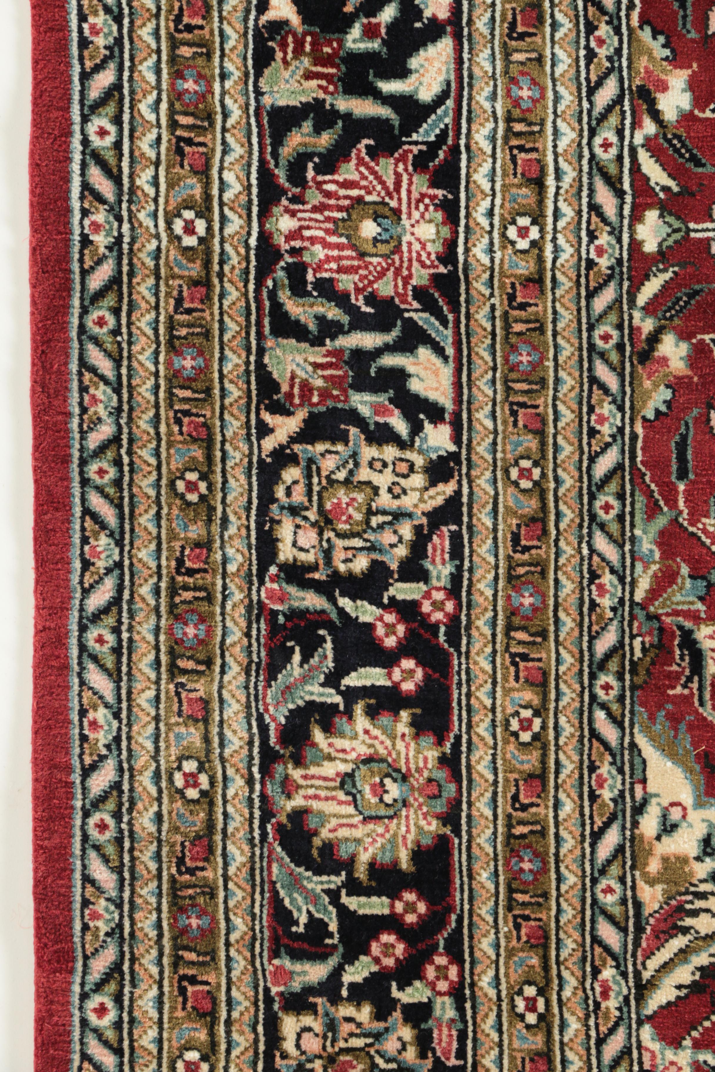 Hand-Knotted Sino-Persian Wool and Silk Area Rug