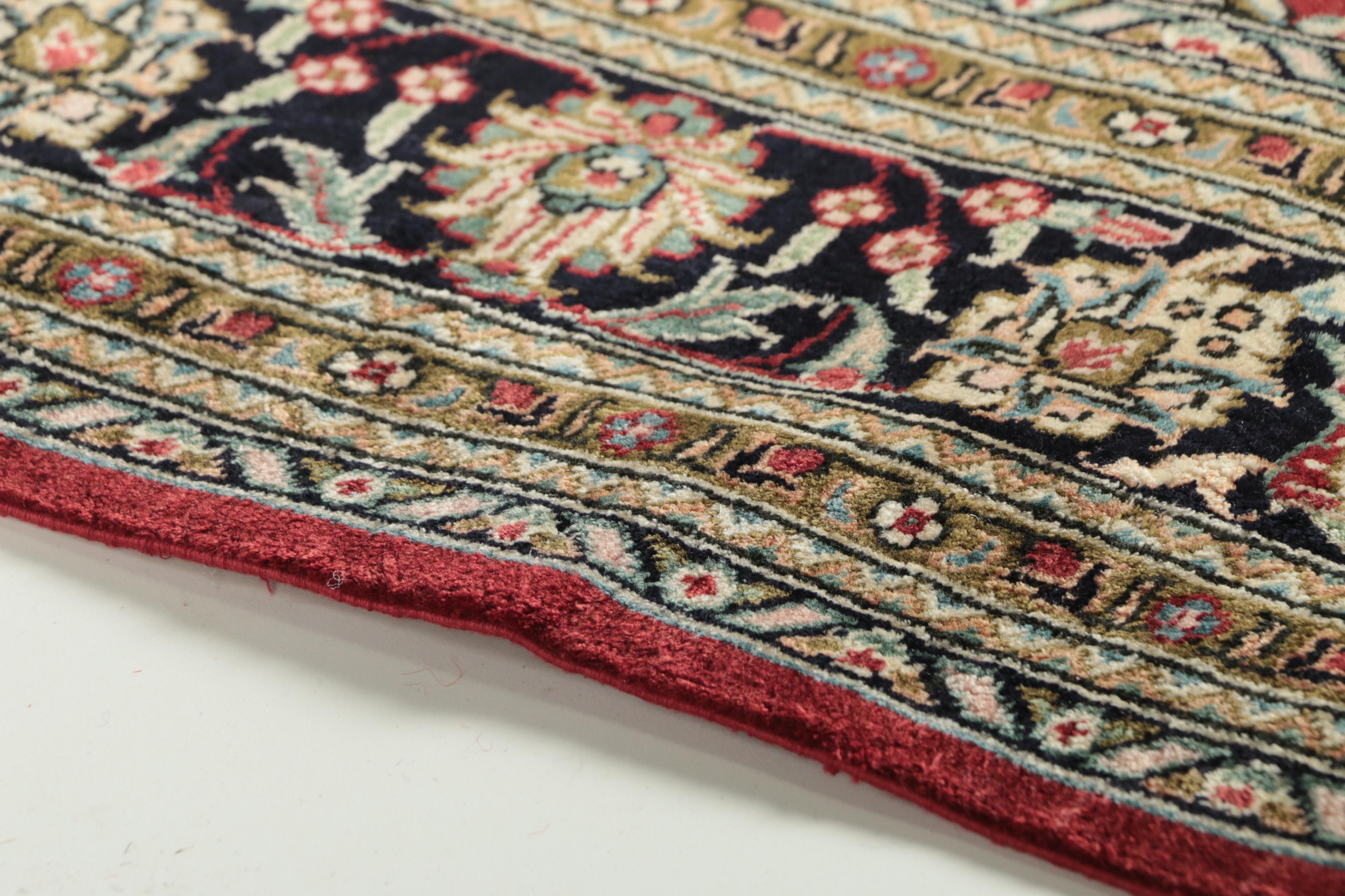 Hand-Knotted Sino-Persian Wool and Silk Area Rug