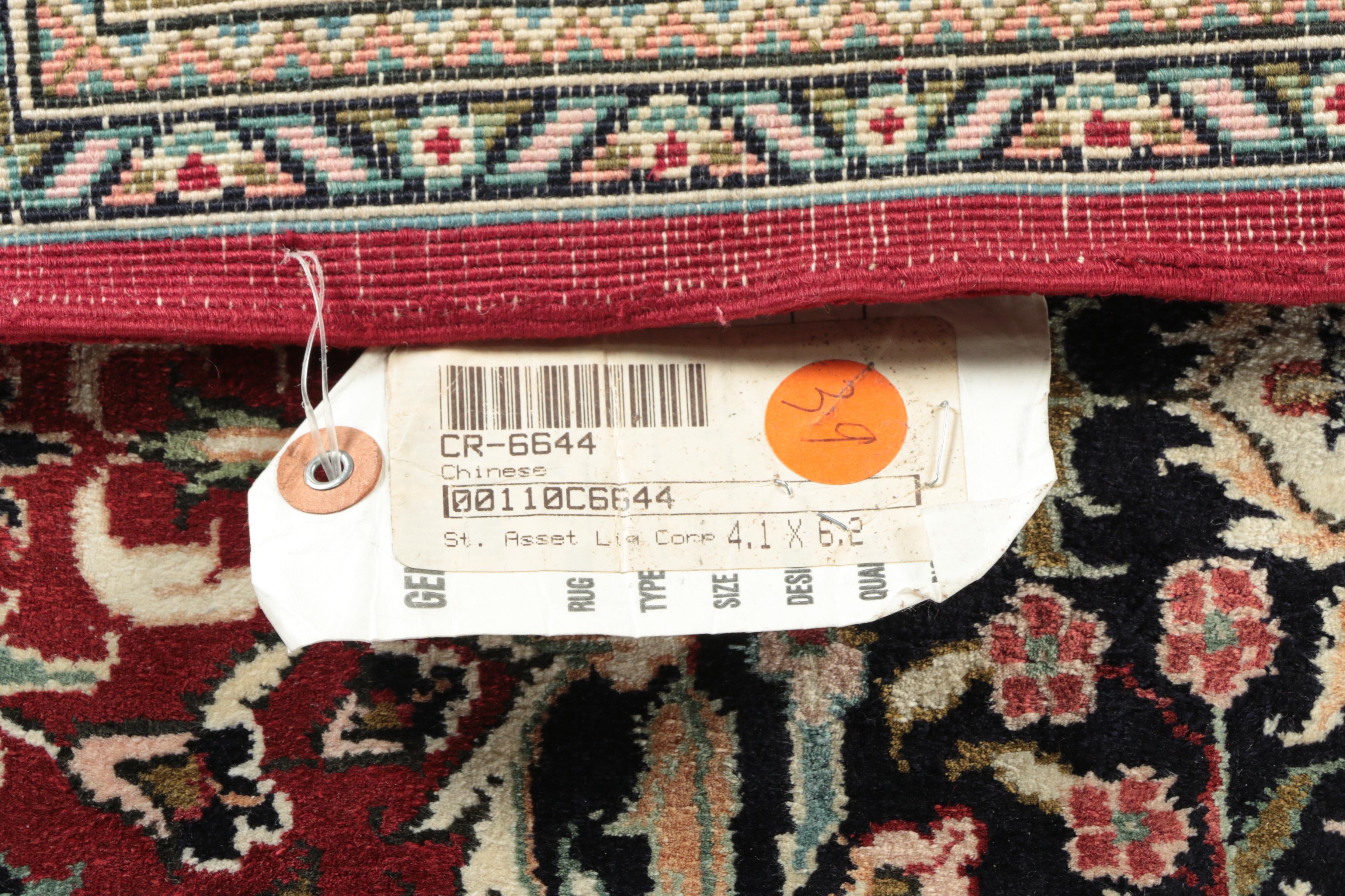 Hand-Knotted Sino-Persian Wool and Silk Area Rug