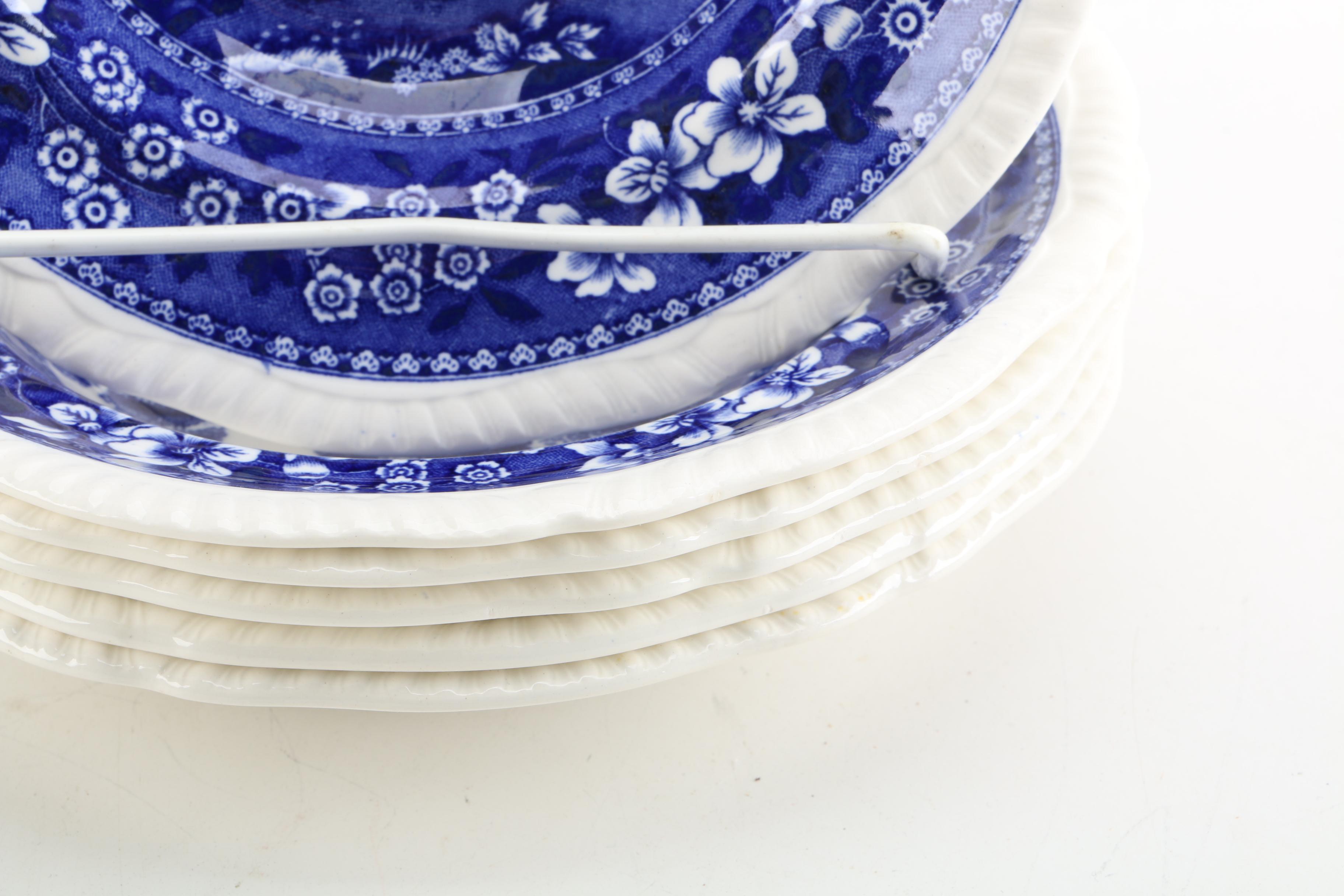 1930's Copeland "Spode's Tower" Ceramic Soup Bowls