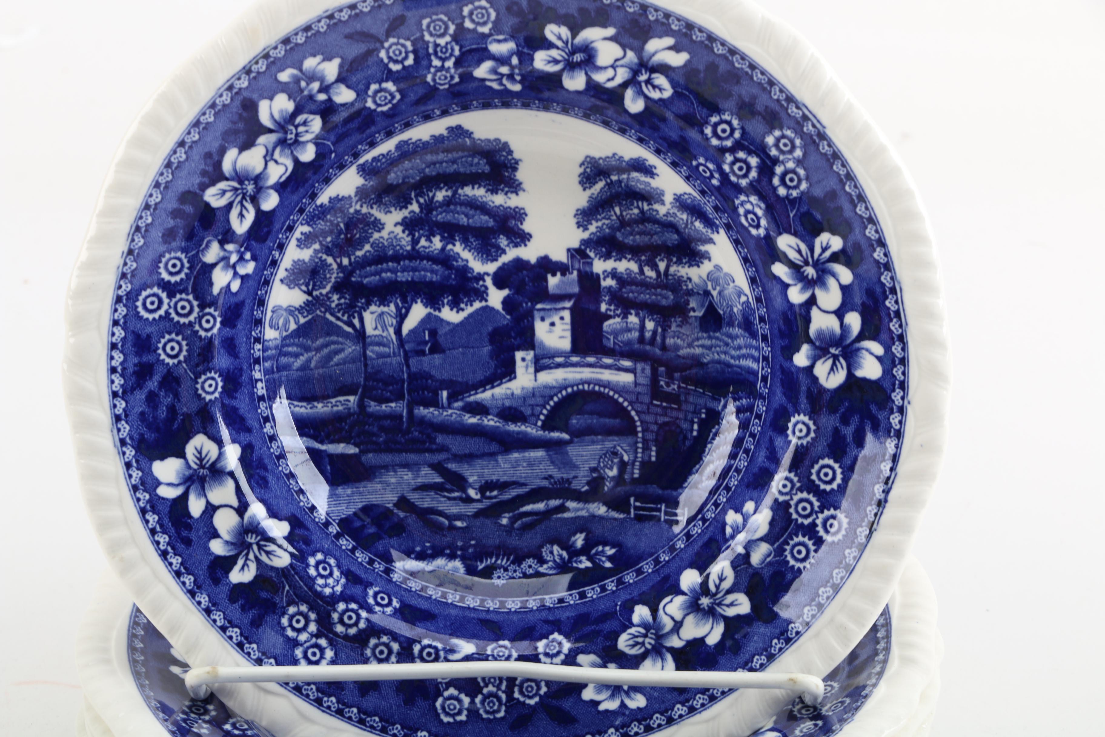 1930's Copeland "Spode's Tower" Ceramic Soup Bowls