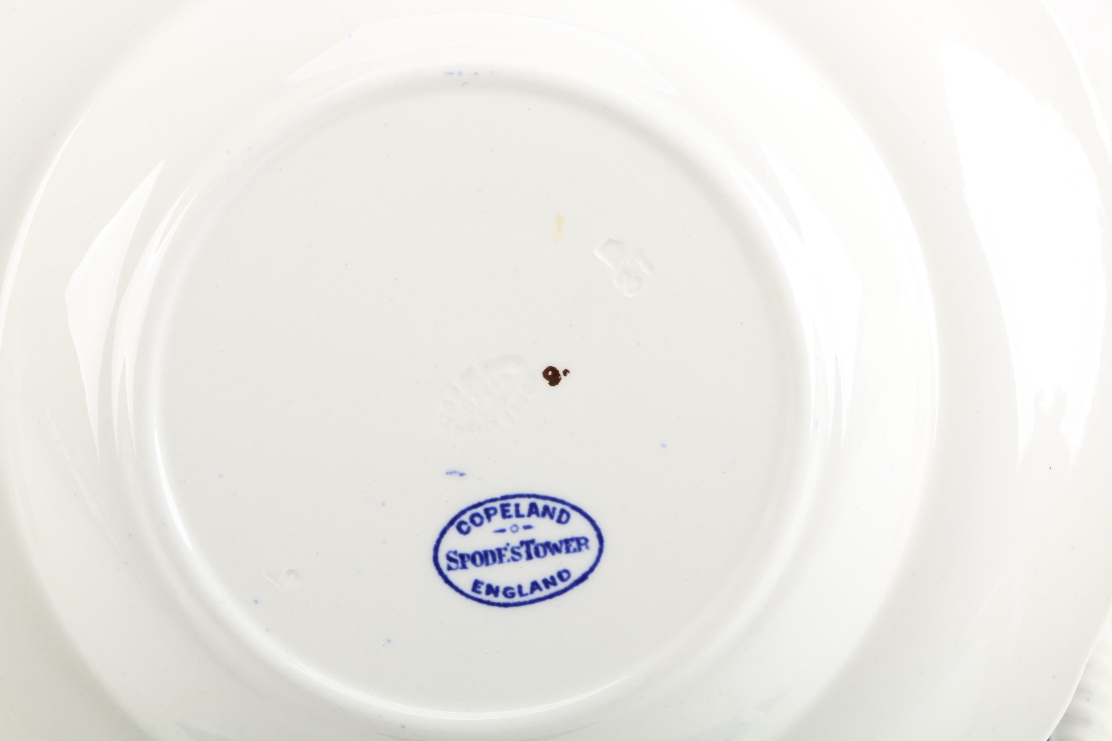 1930's Copeland "Spode's Tower" Ceramic Soup Bowls