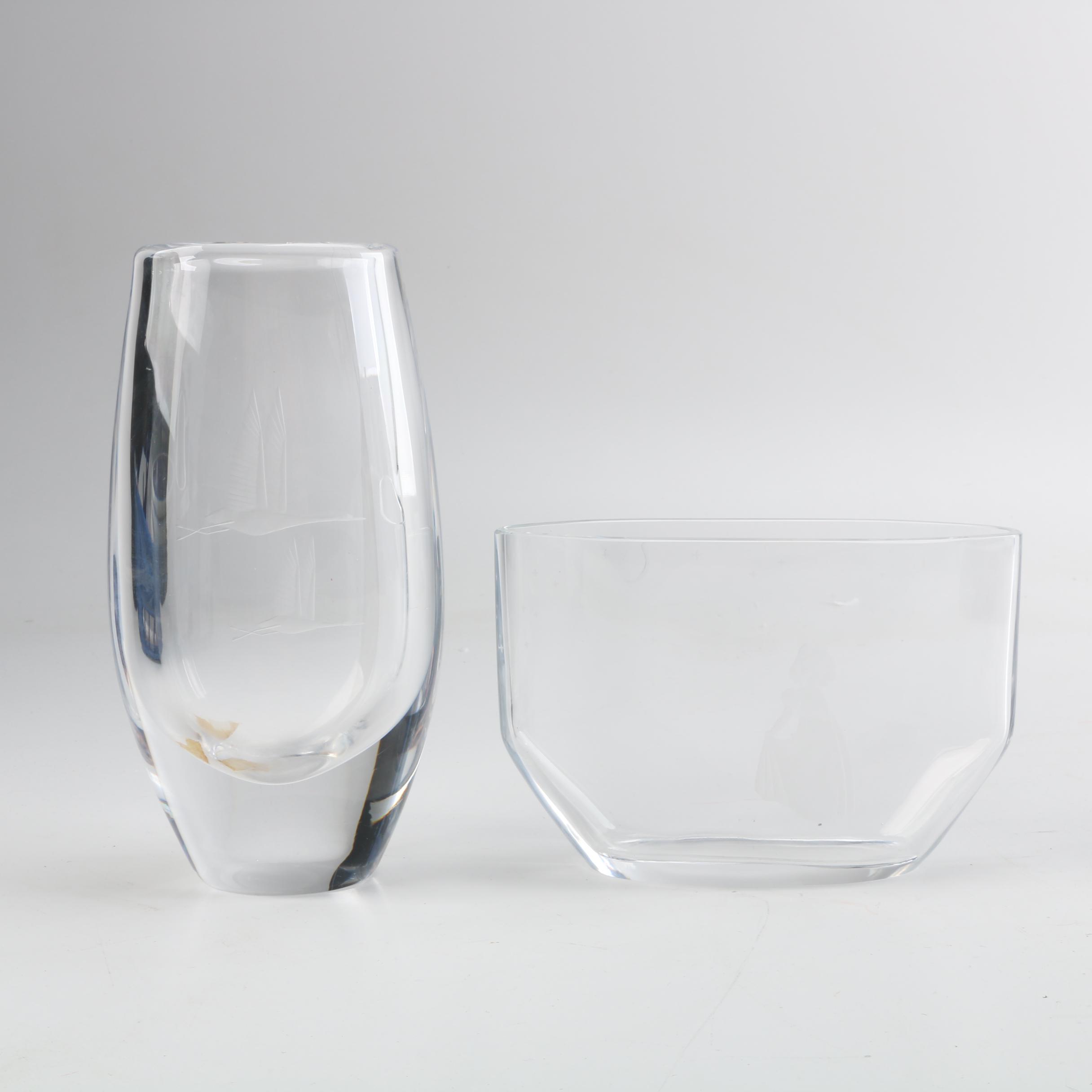 Vintage Orrefors Crystal Vase "Wish to the Moon" by Edvin Öhrström