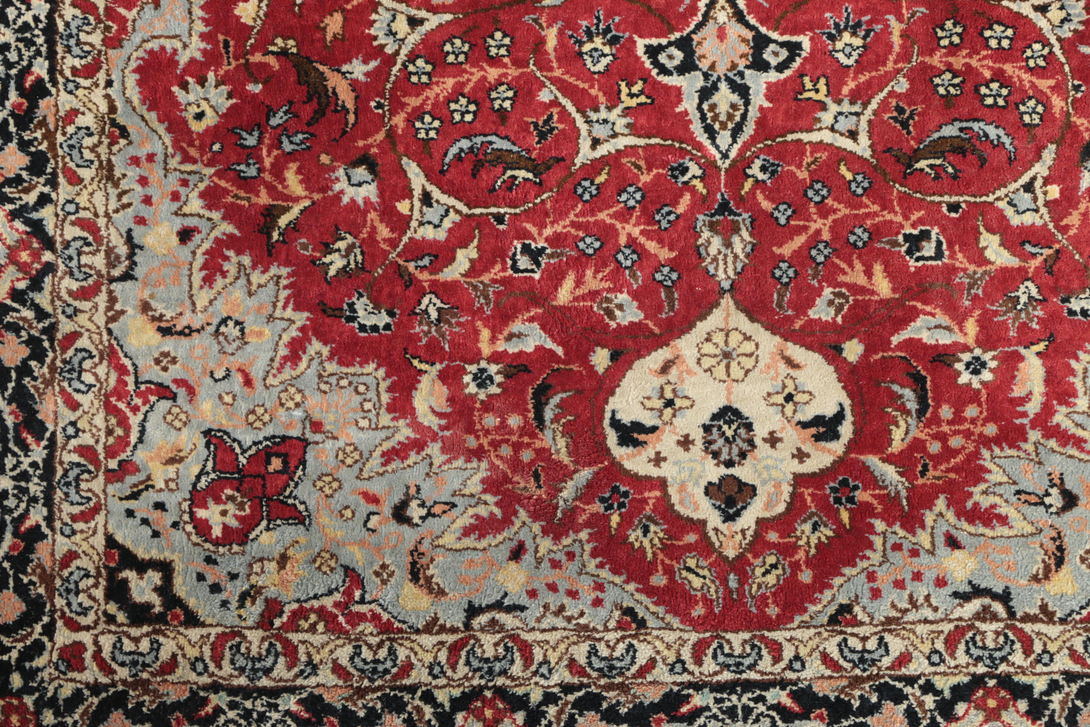Hand-Knotted Sino-Persian Wool and Silk Accent Rug