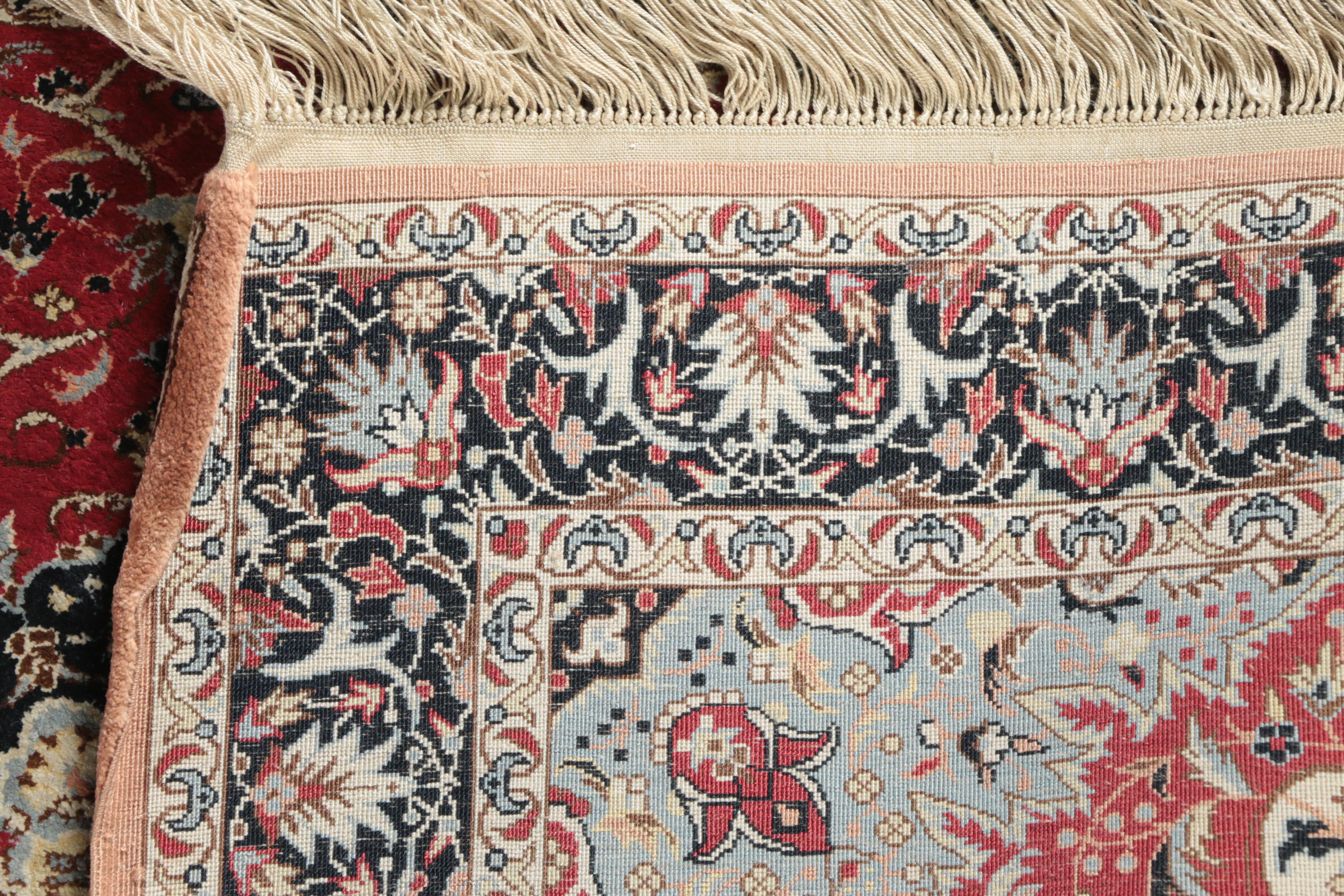 Hand-Knotted Sino-Persian Wool and Silk Accent Rug