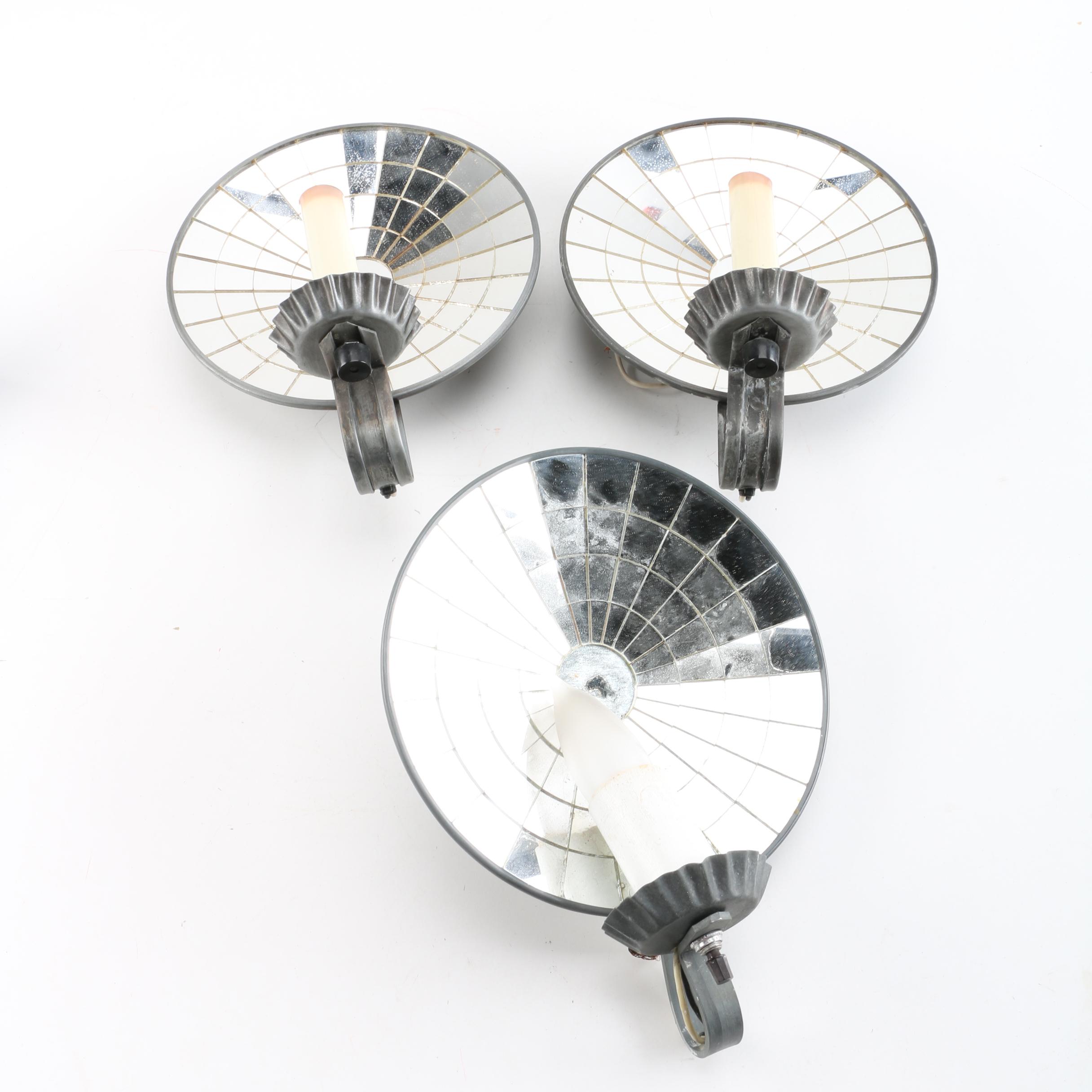 Wasley Products Contemporary Style Mirrored Wall Lamps