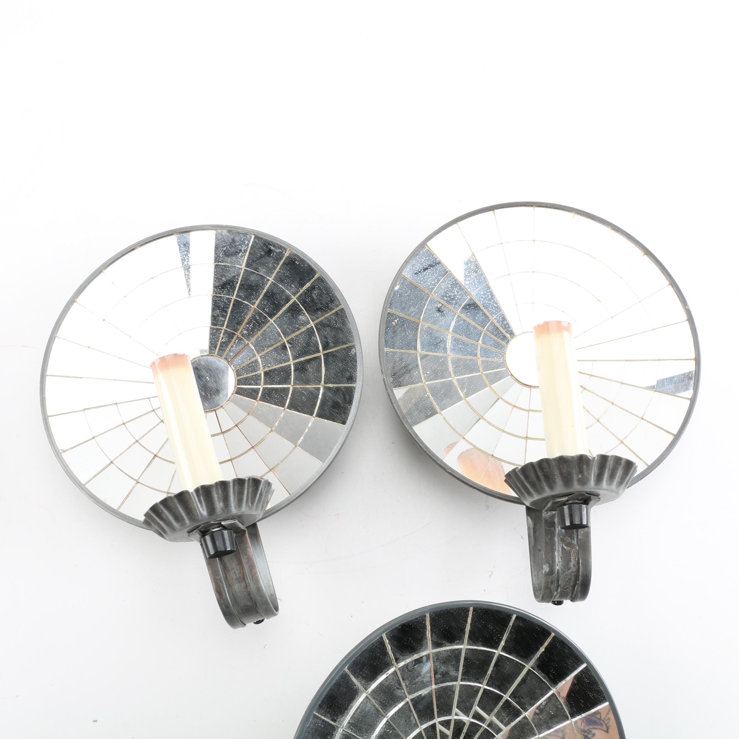 Wasley Products Contemporary Style Mirrored Wall Lamps