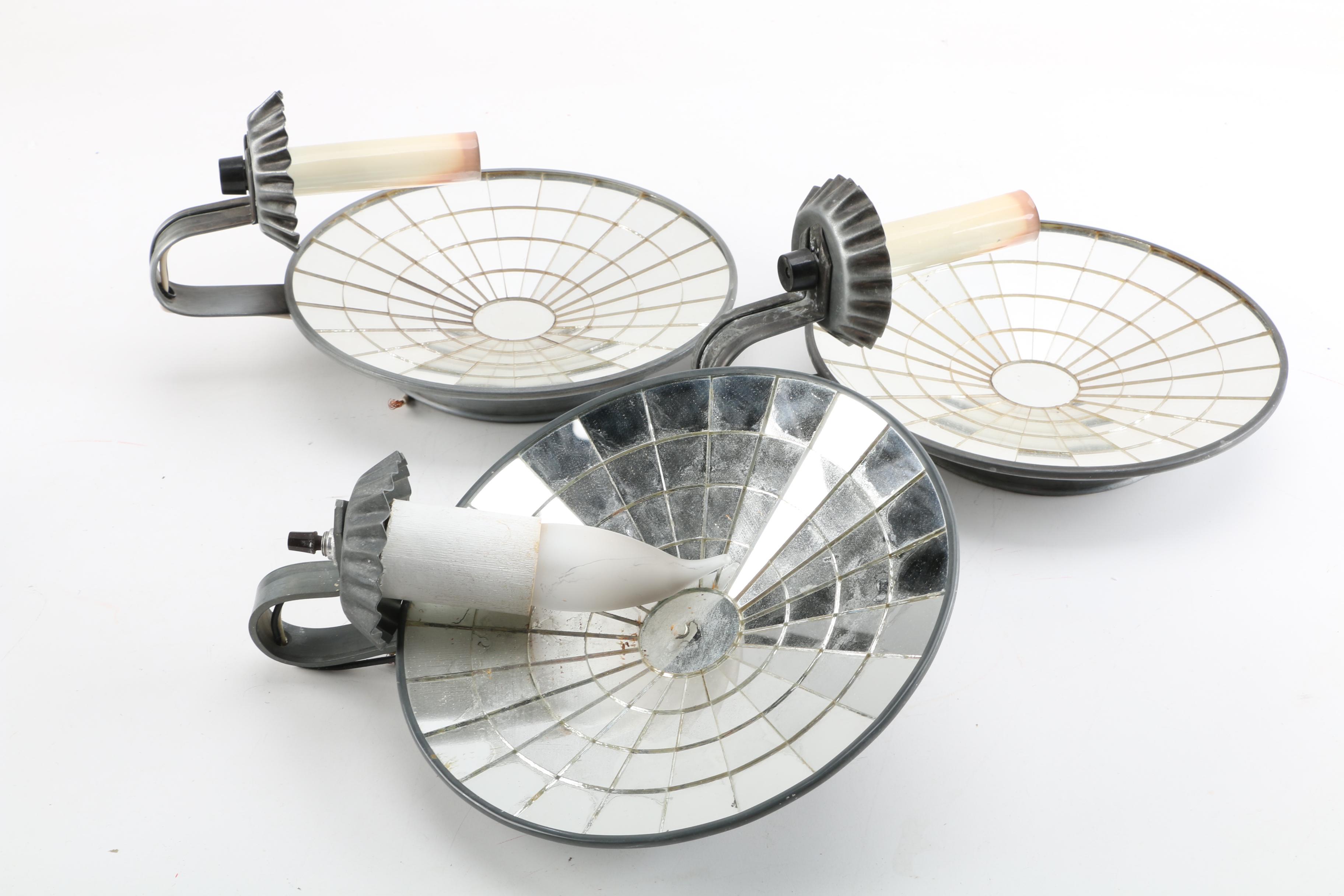 Wasley Products Contemporary Style Mirrored Wall Lamps