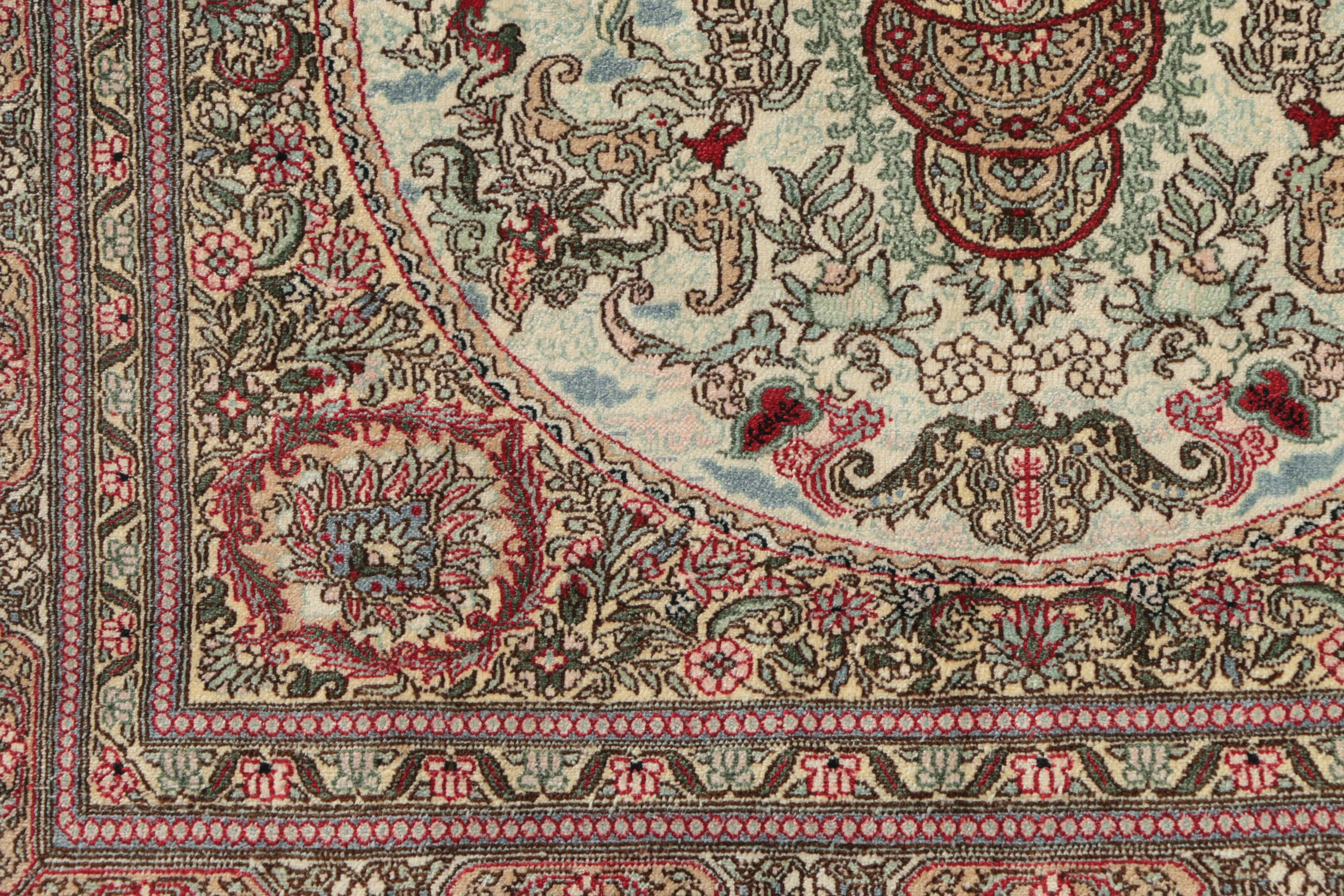 Hand-Knotted Chinese Silk Accent Rug