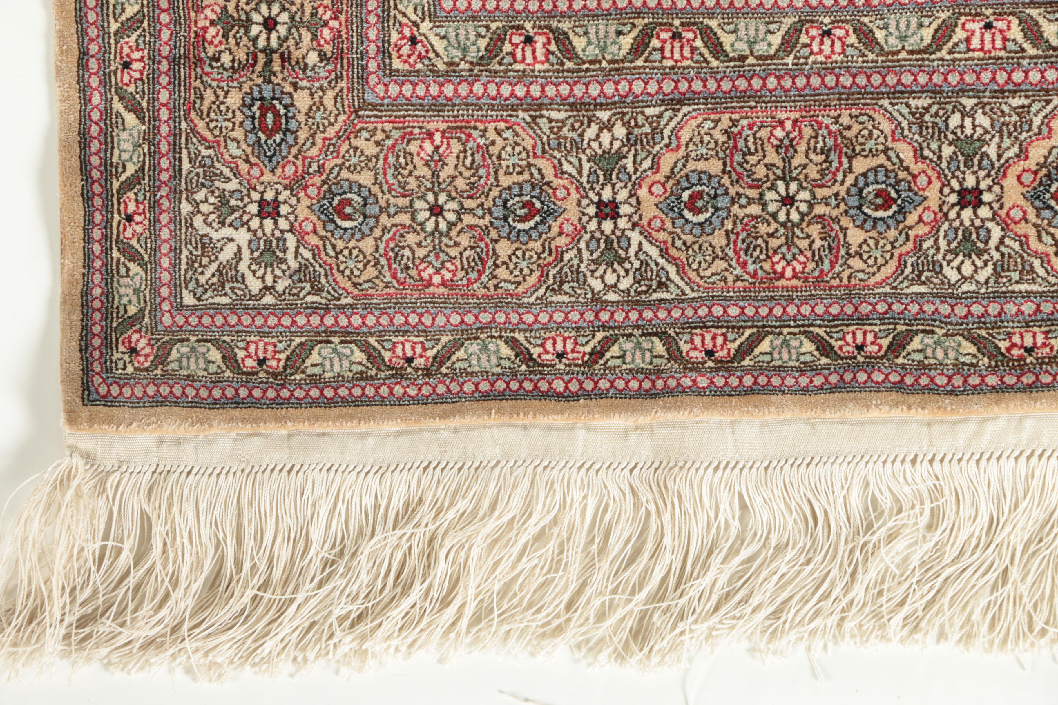 Hand-Knotted Chinese Silk Accent Rug