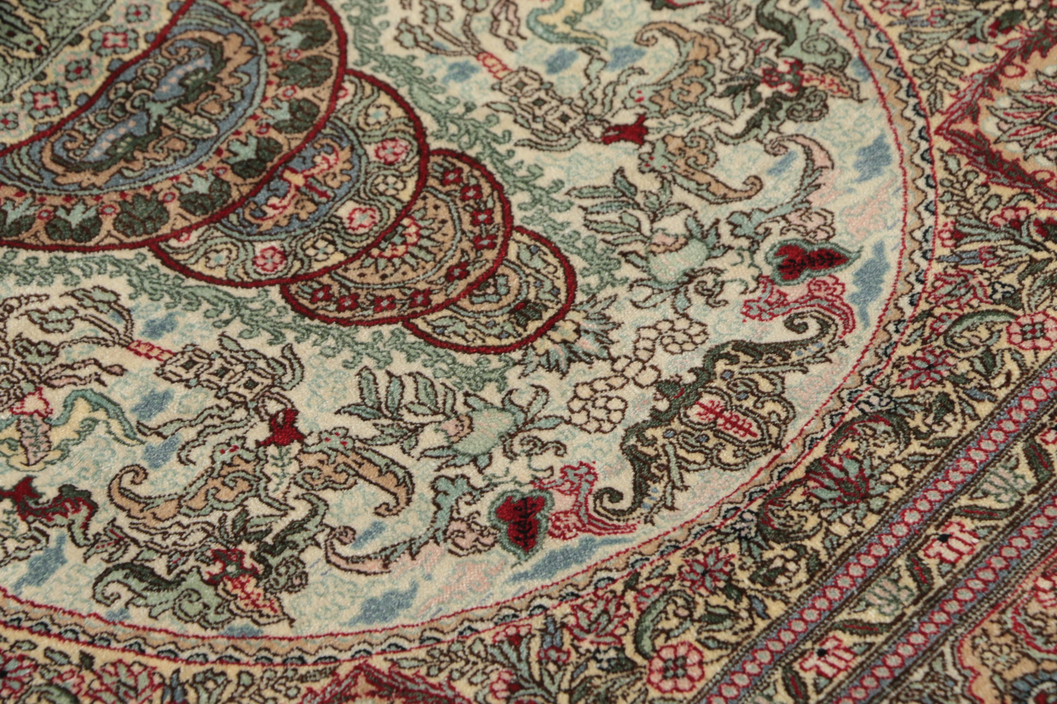 Hand-Knotted Chinese Silk Accent Rug