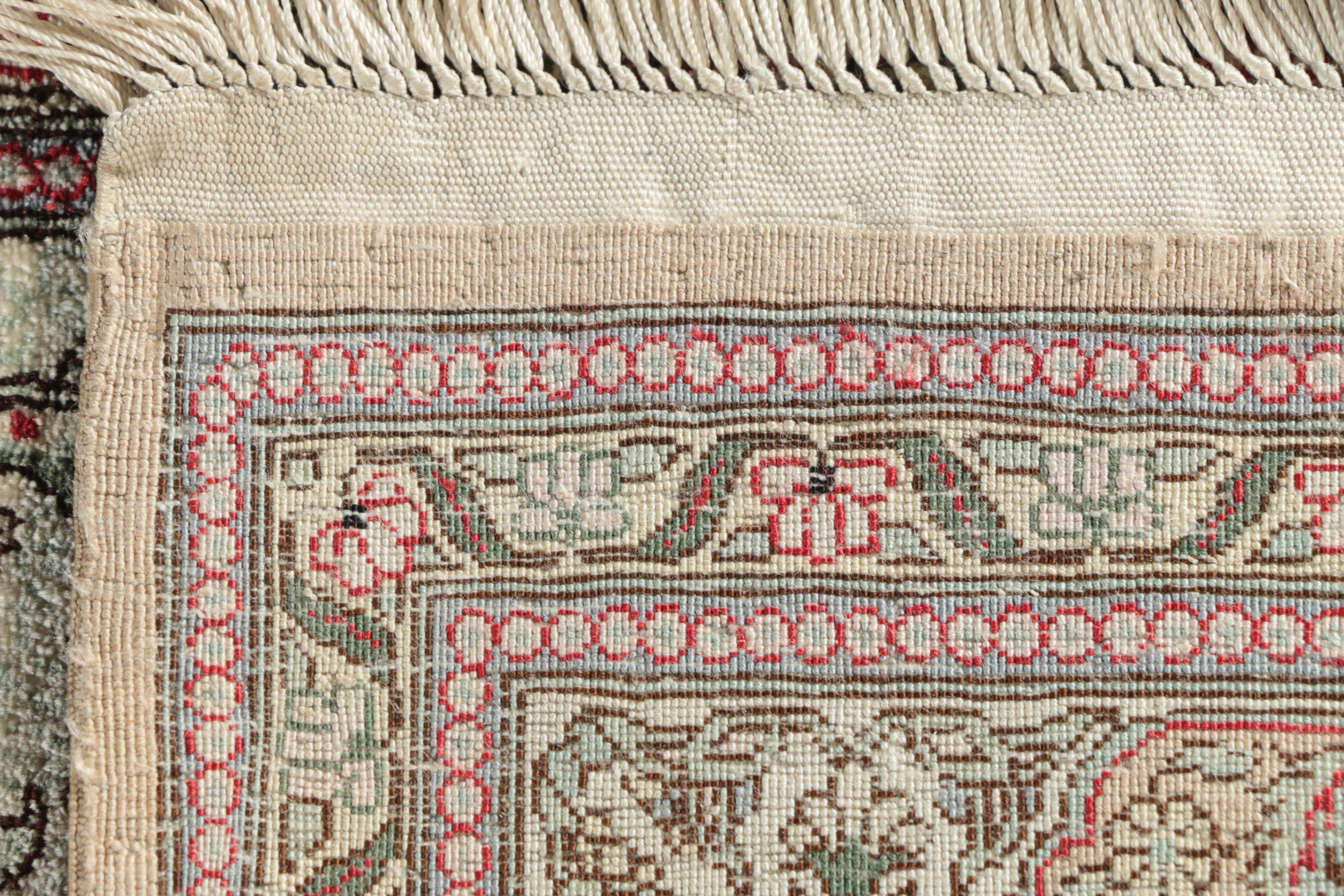 Hand-Knotted Chinese Silk Accent Rug