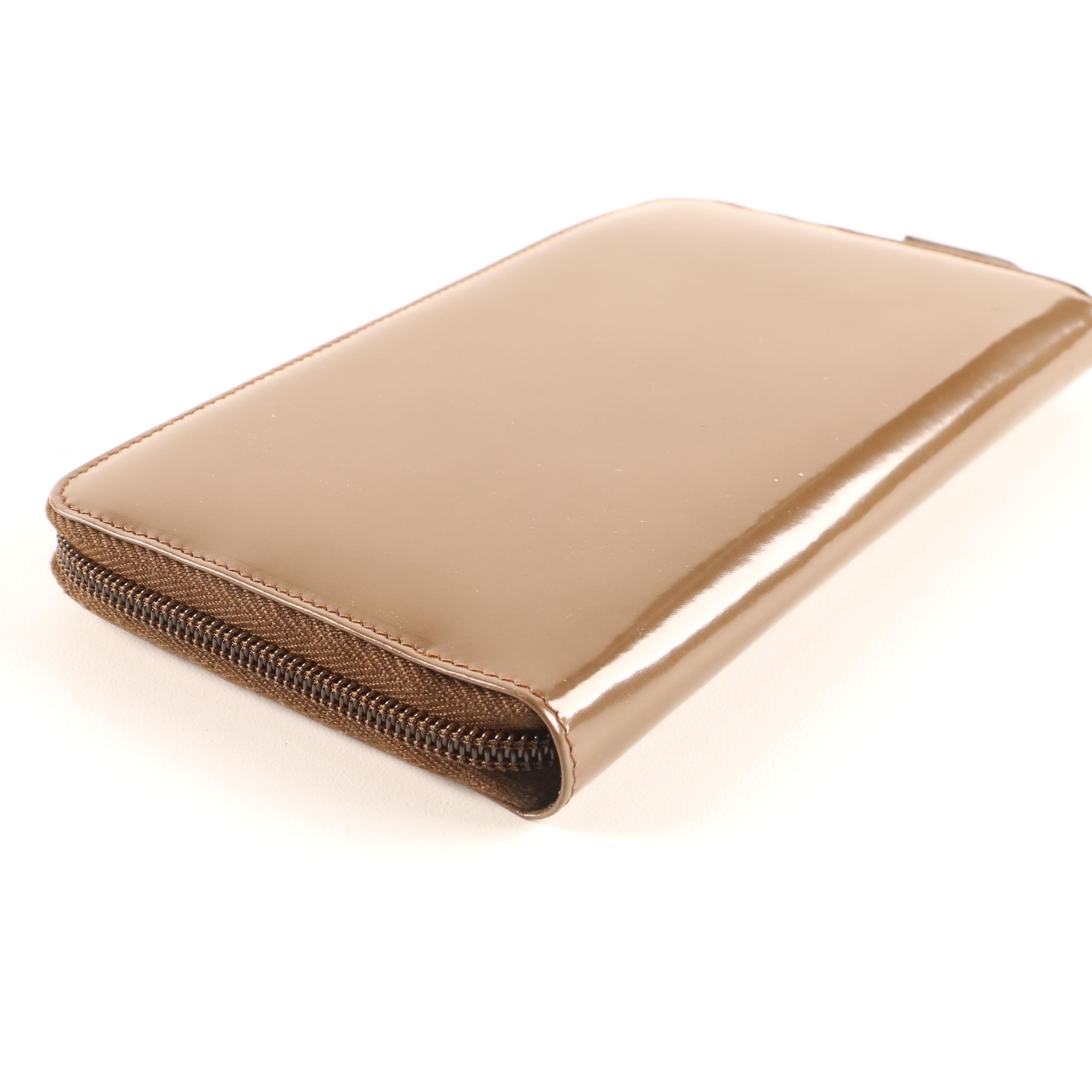 Prada Milano Olive Brown Leather Zip-Around Wallet