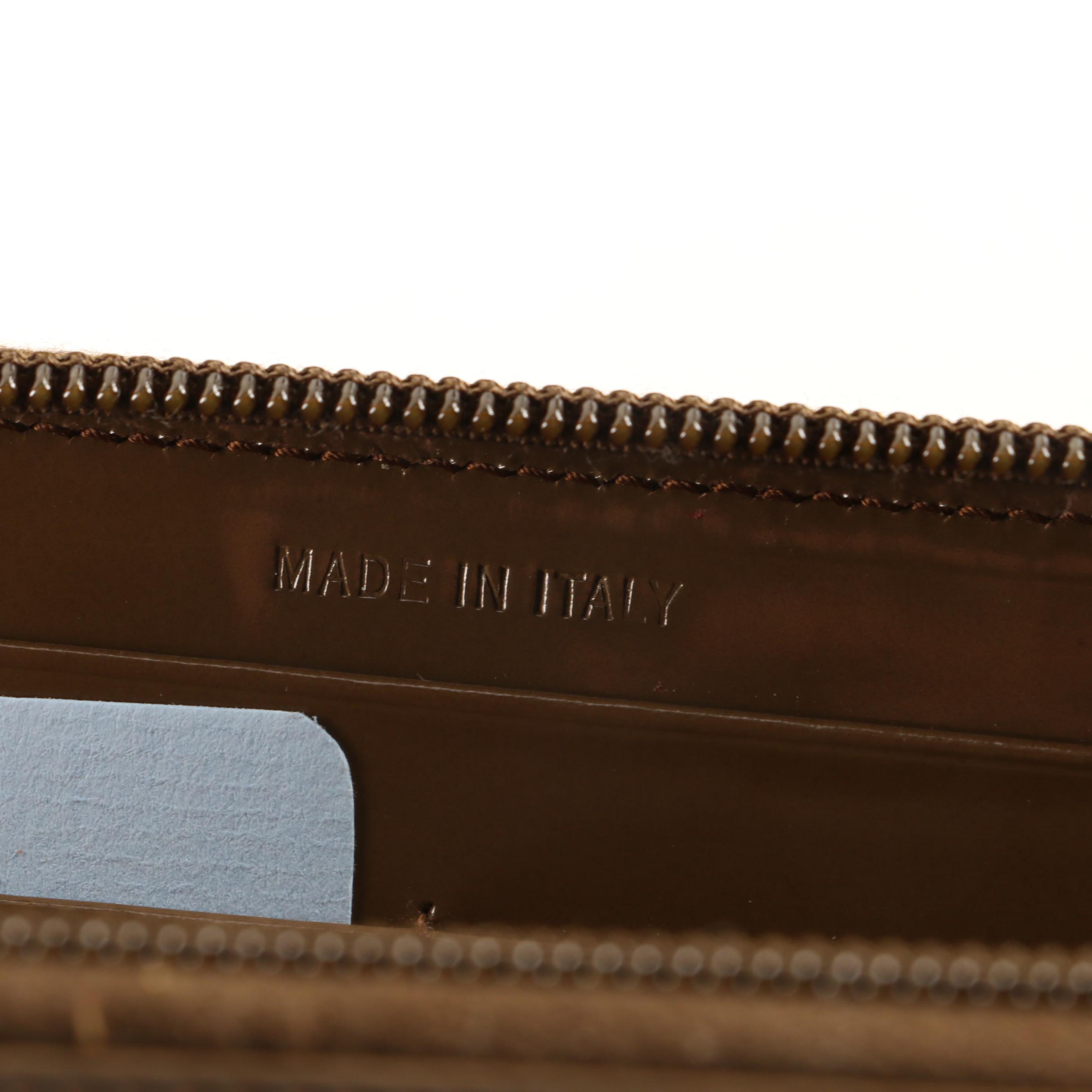 Prada Milano Olive Brown Leather Zip-Around Wallet