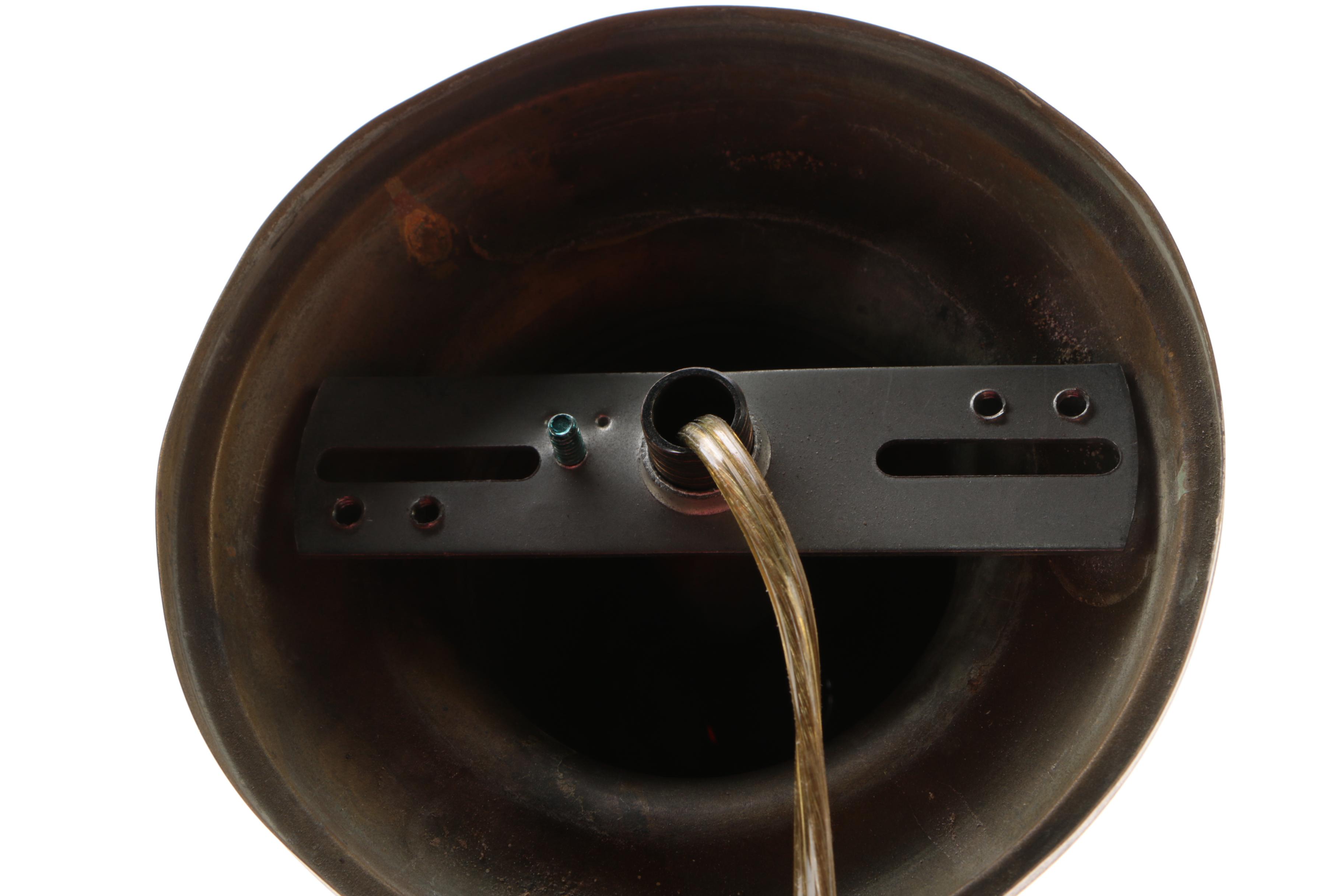 Brass Chandelier with Frosted Glass Shades