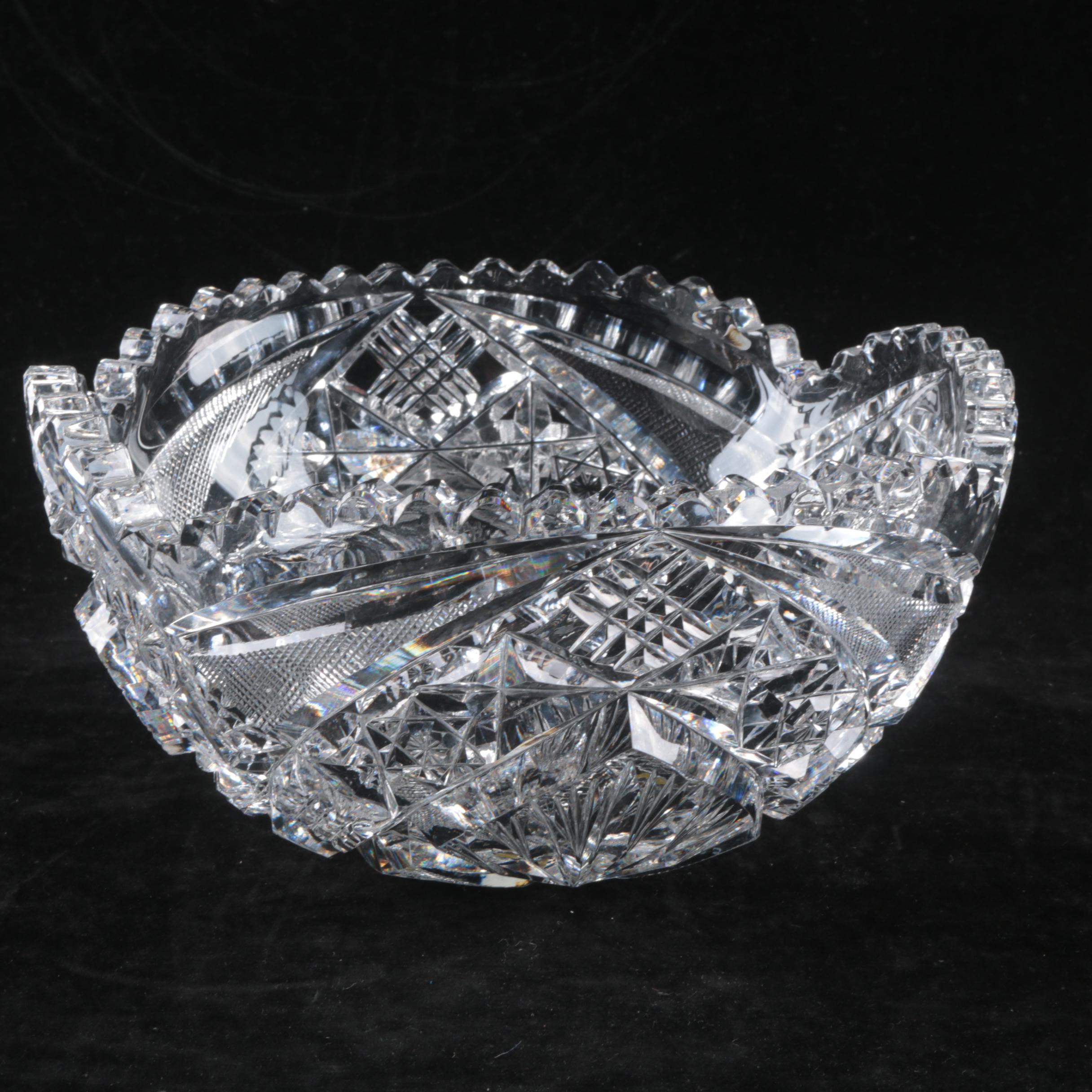 Antique American Brilliant Period Cut Glass Bowl