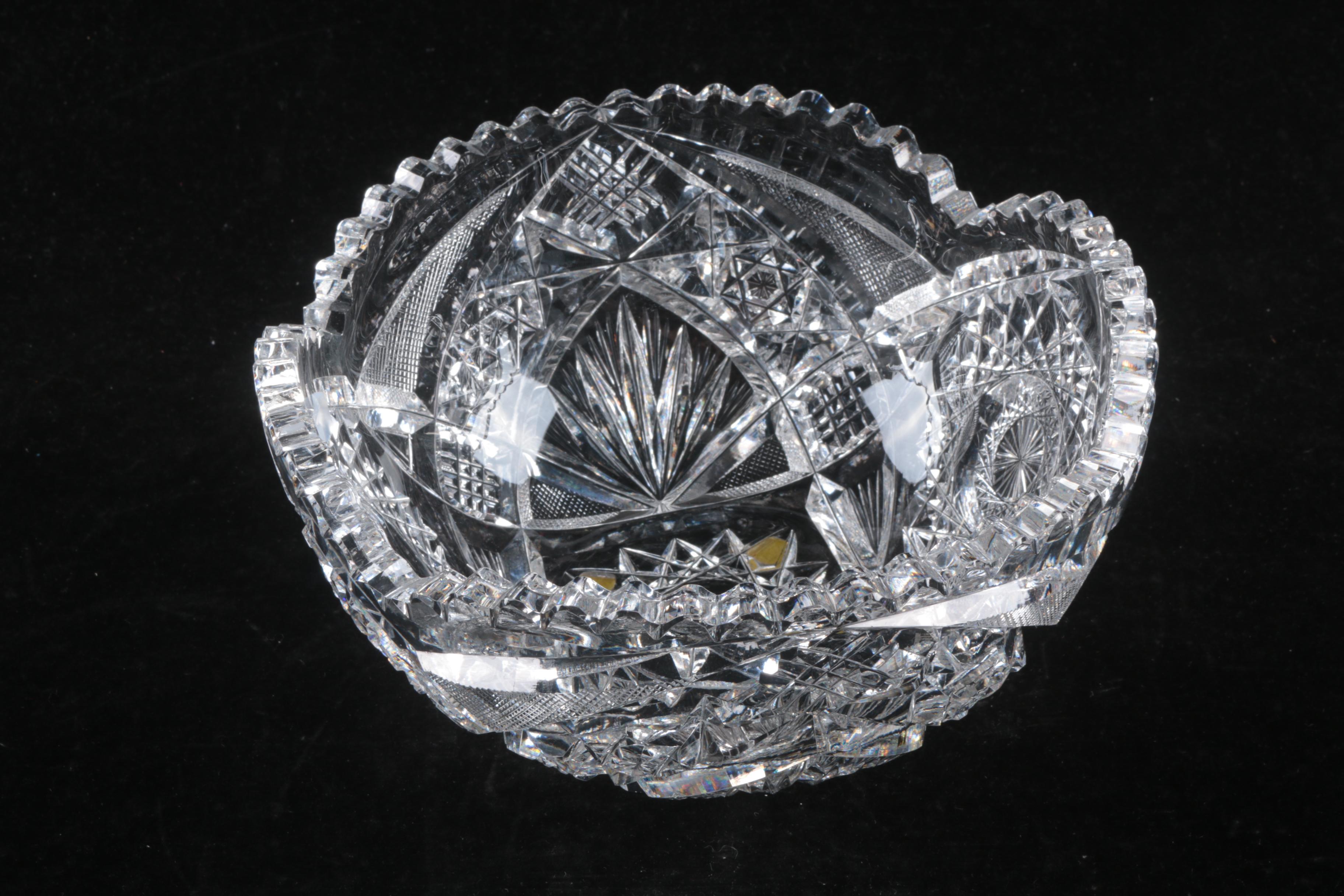 Antique American Brilliant Period Cut Glass Bowl