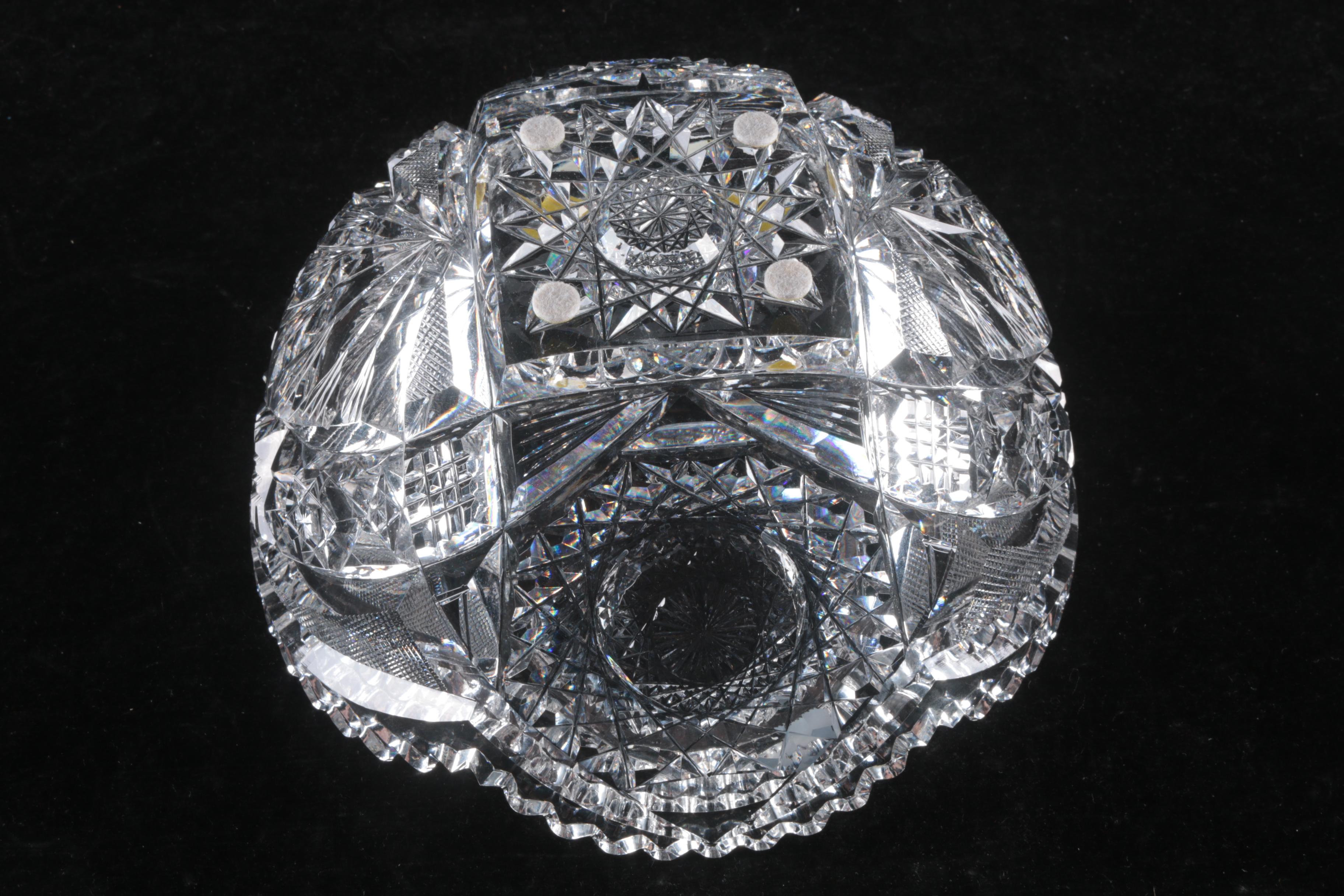 Antique American Brilliant Period Cut Glass Bowl