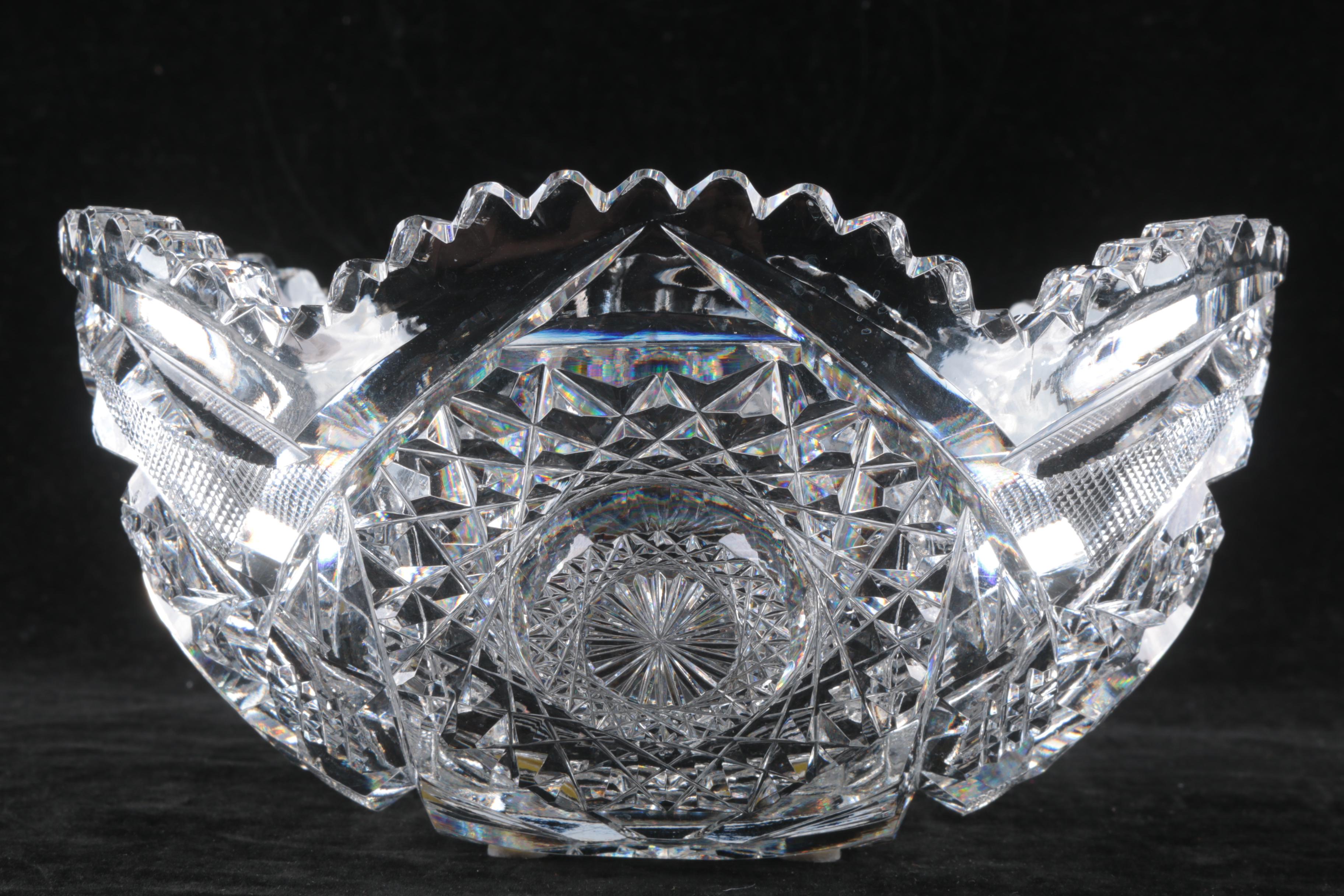 Antique American Brilliant Period Cut Glass Bowl