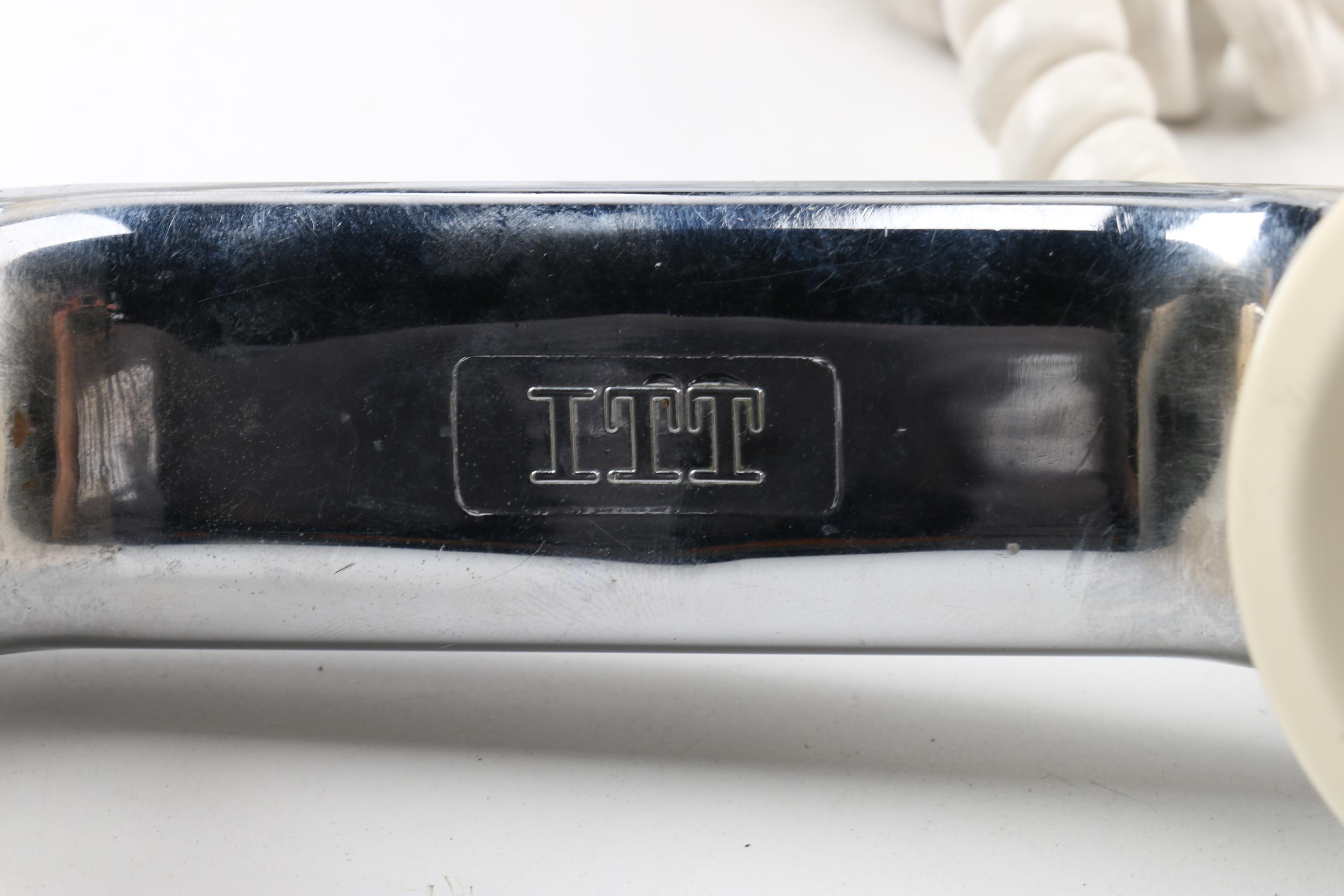 Mid Century Modern ITT Lucite and Chrome Sphere Rotary Telephone