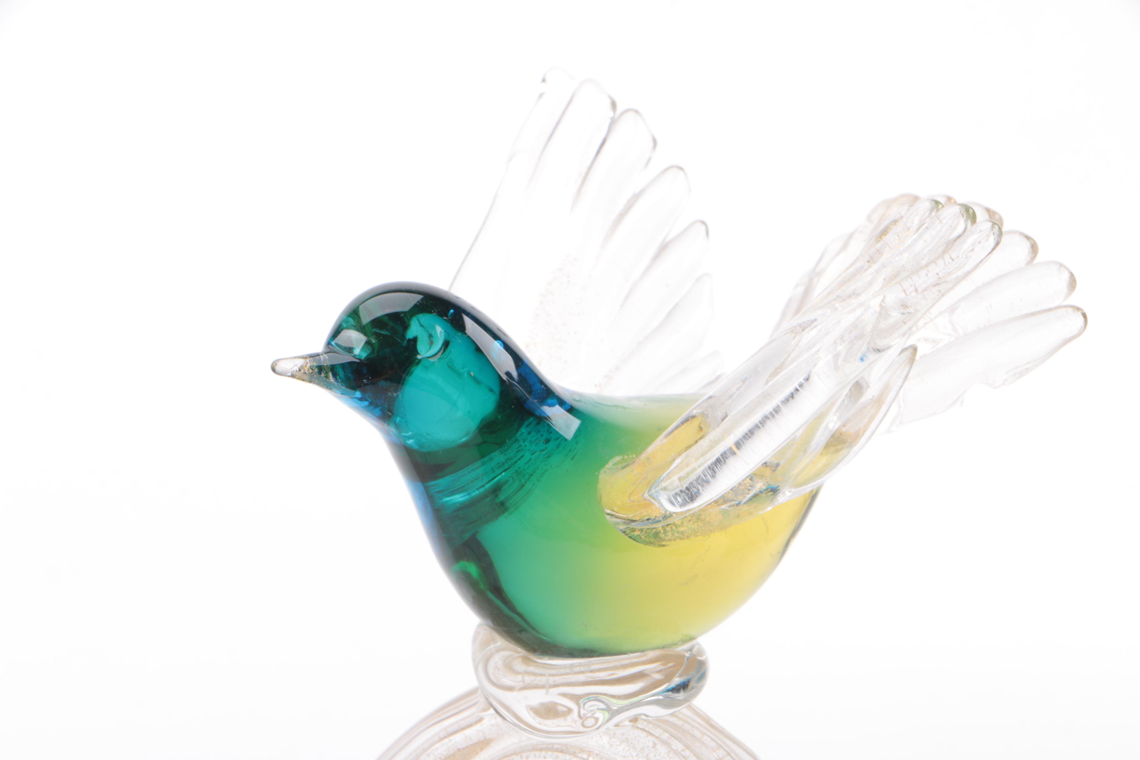 Murano Art Glass Bird Sculpture