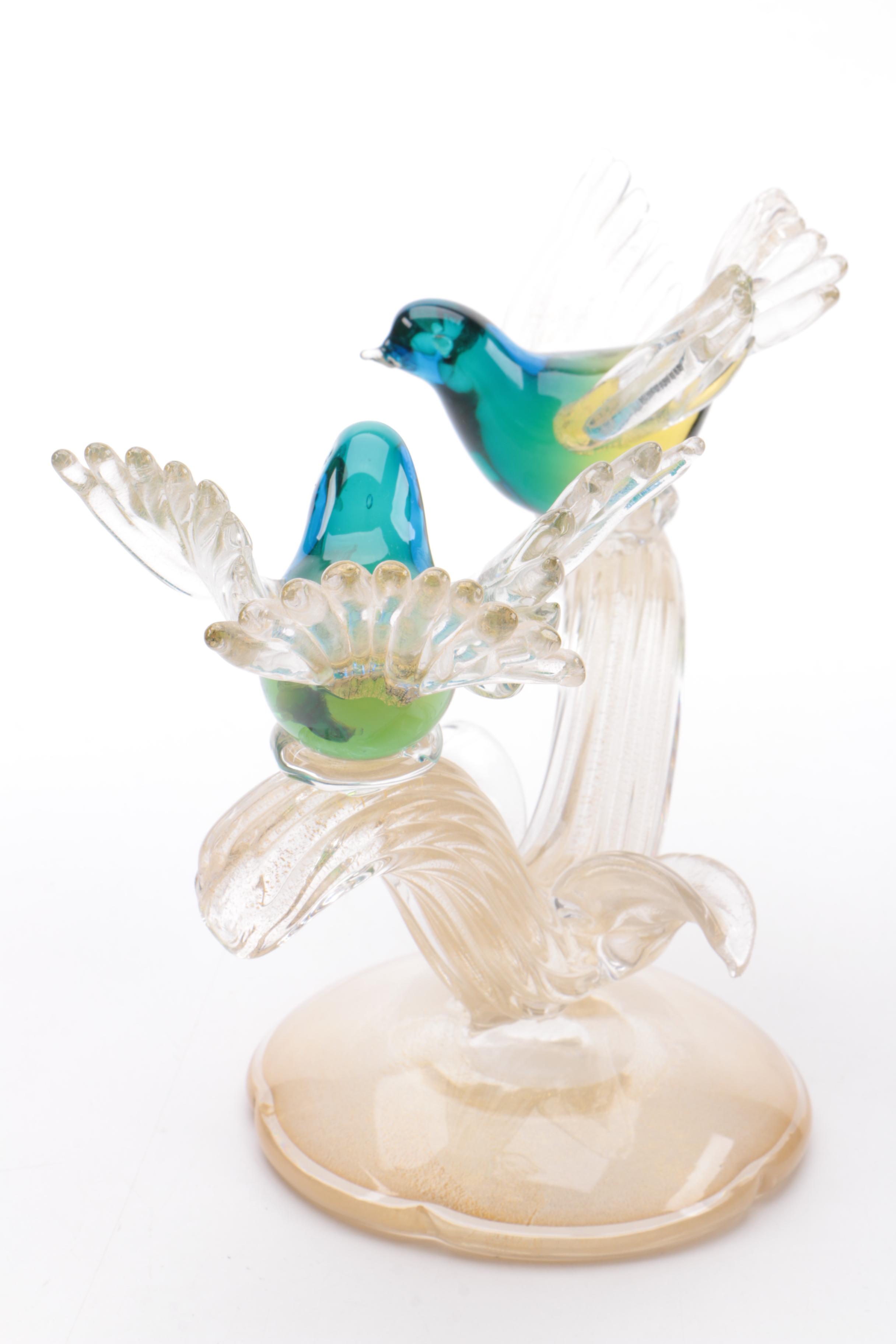 Murano Art Glass Bird Sculpture