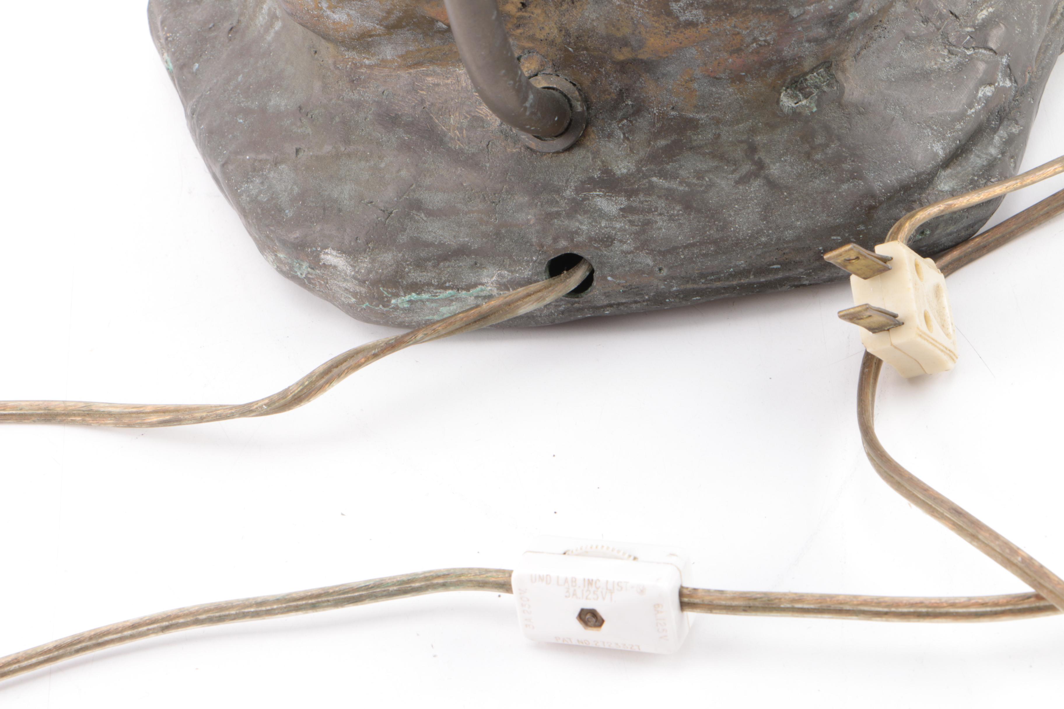 Chinese Brass Figure Lamp