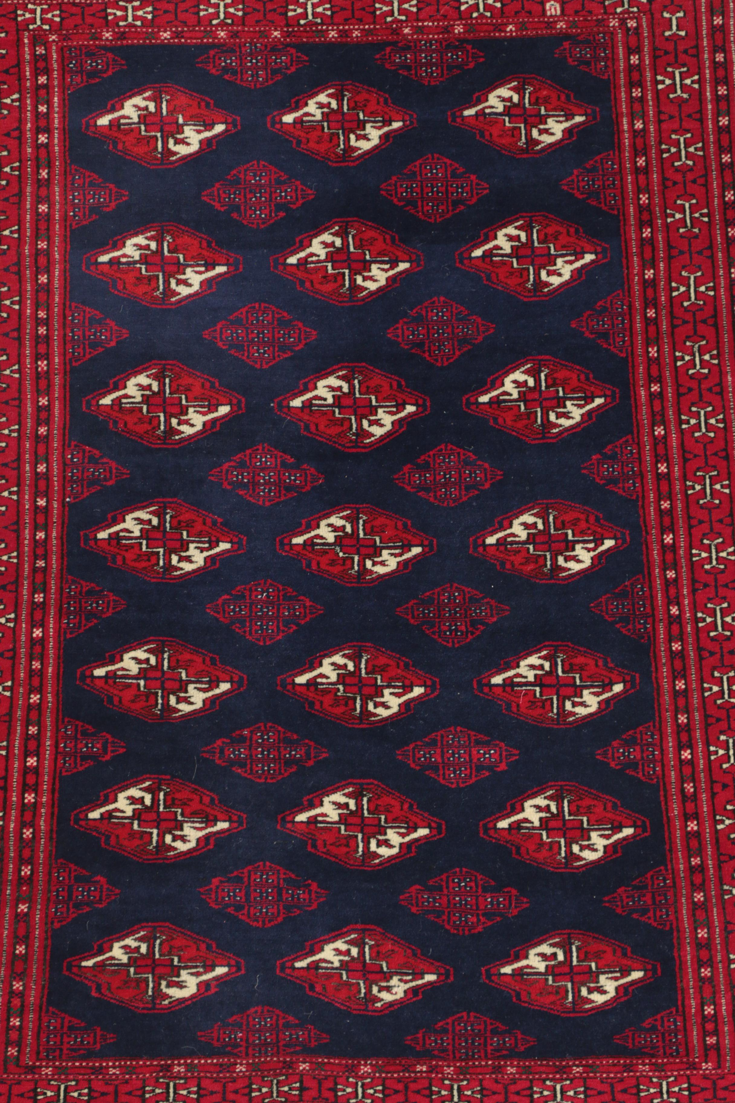 Hand-Knotted Bokhara Wool Accent Rug