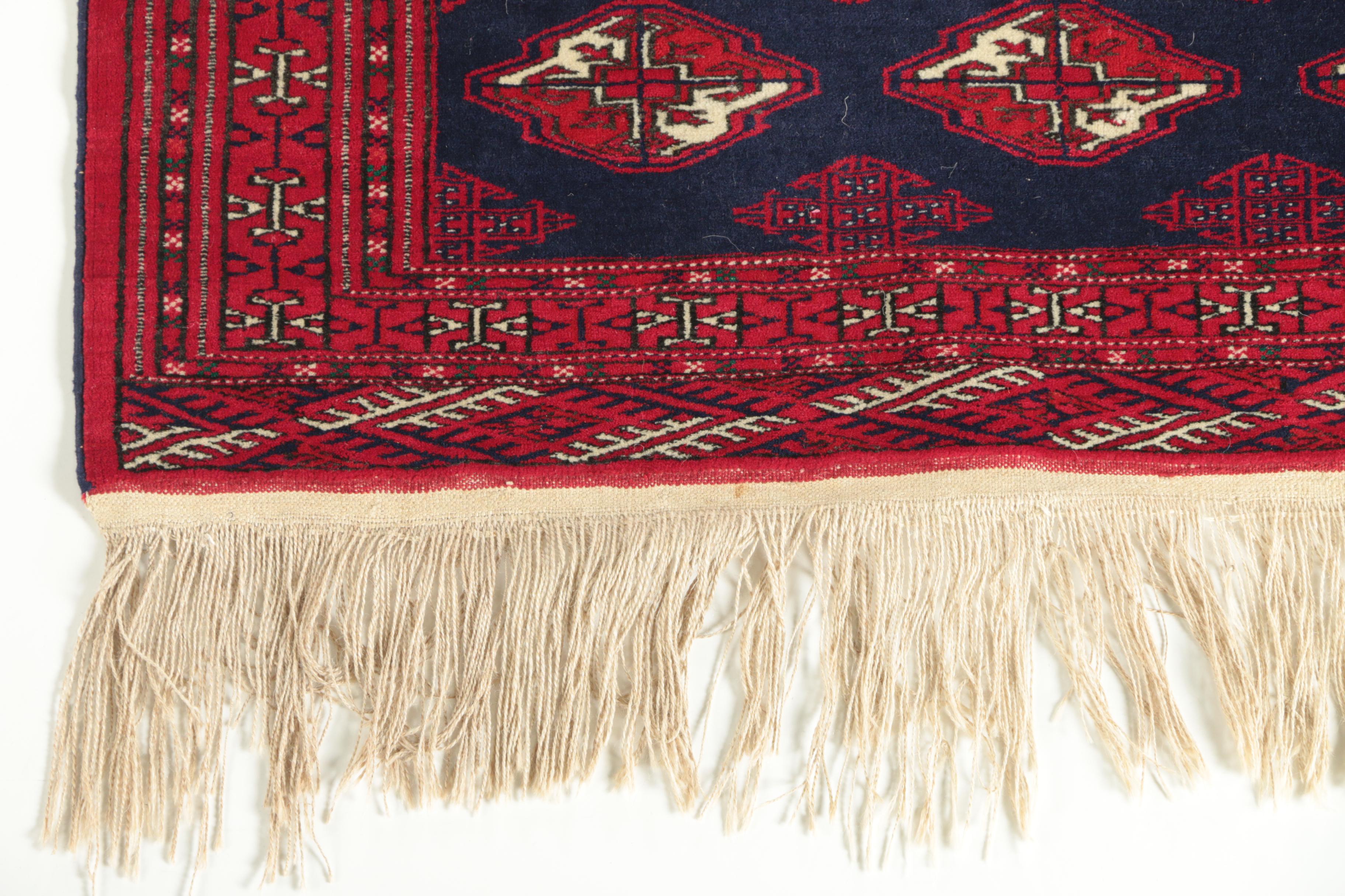 Hand-Knotted Bokhara Wool Accent Rug