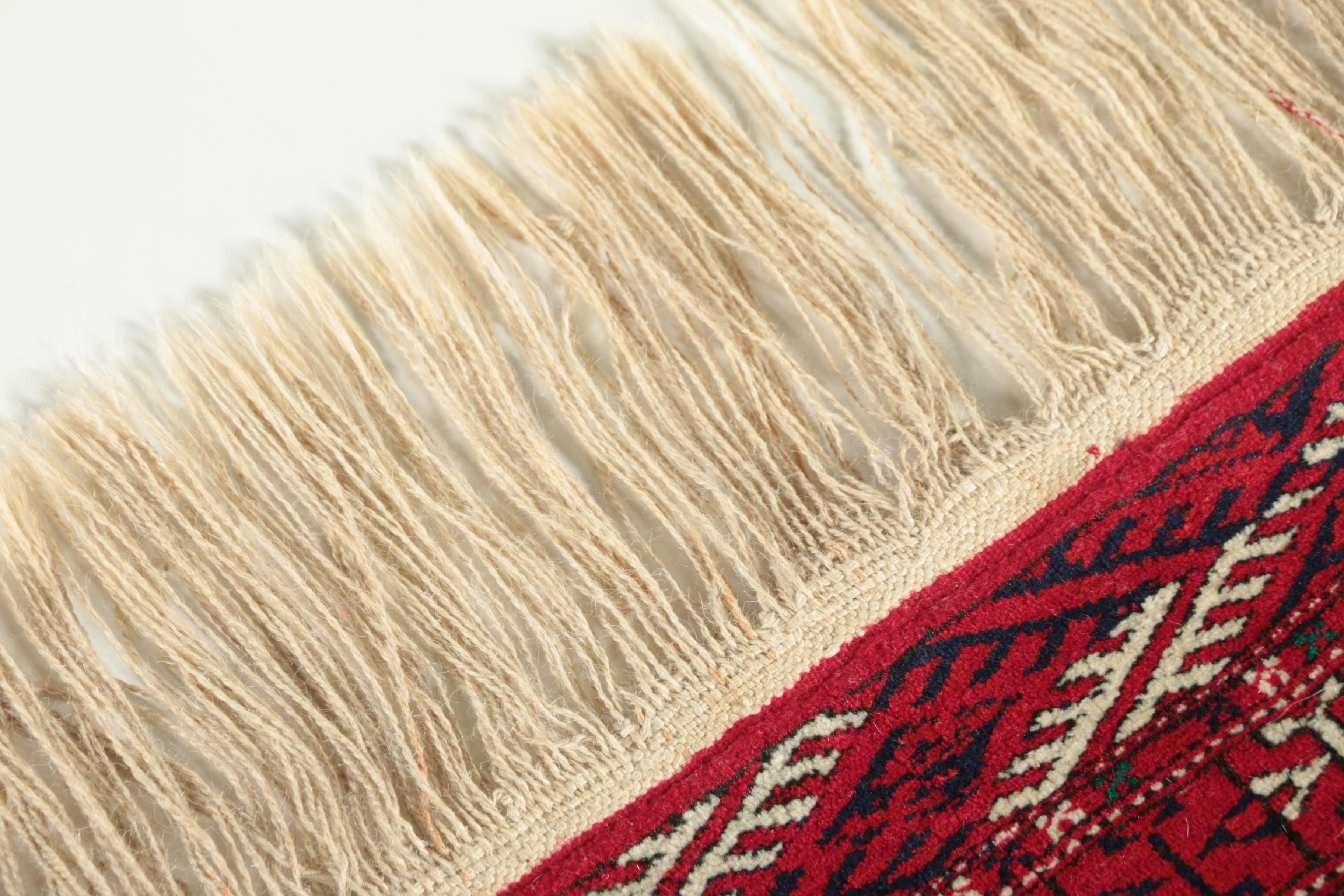 Hand-Knotted Bokhara Wool Accent Rug