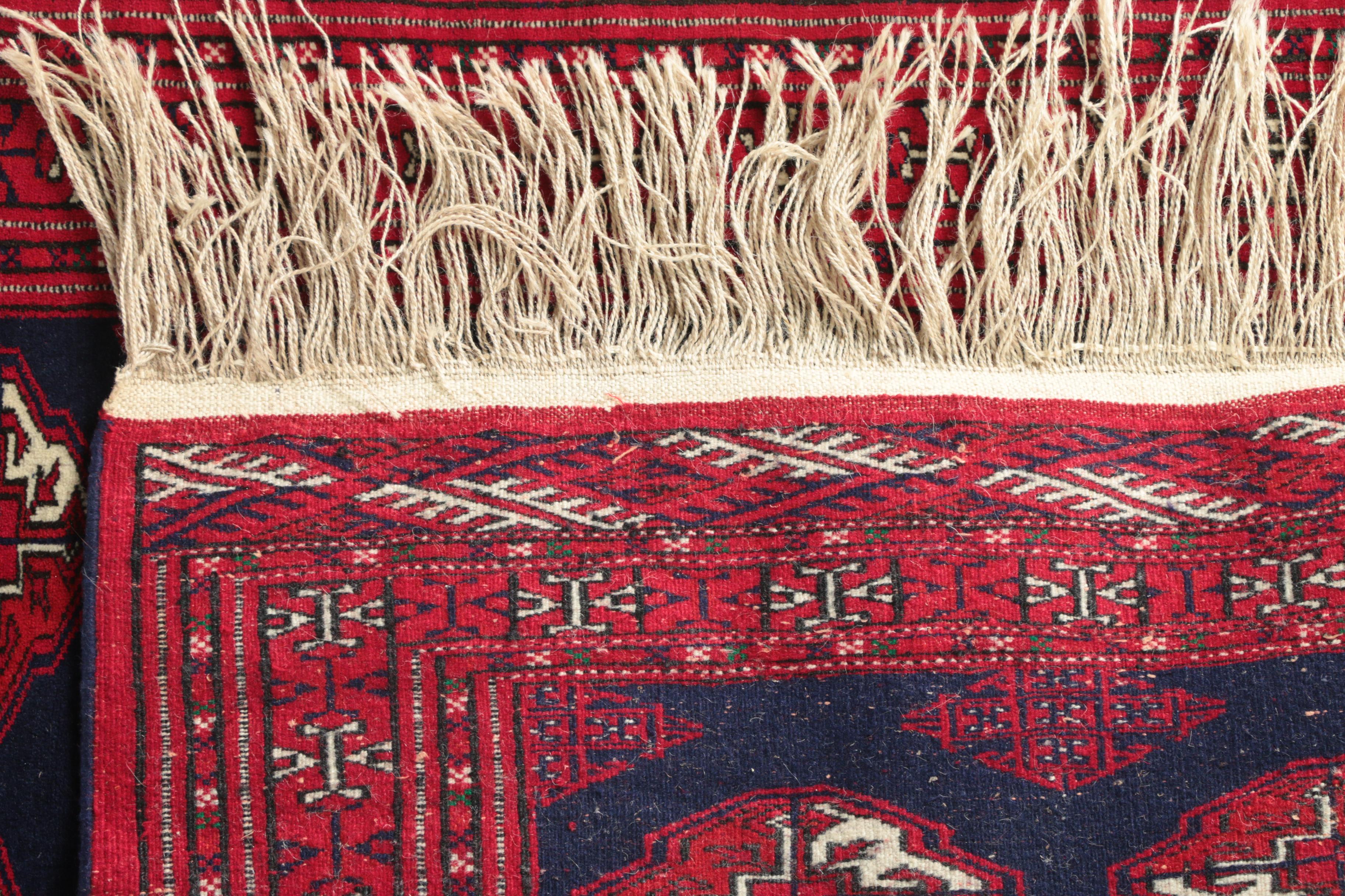 Hand-Knotted Bokhara Wool Accent Rug
