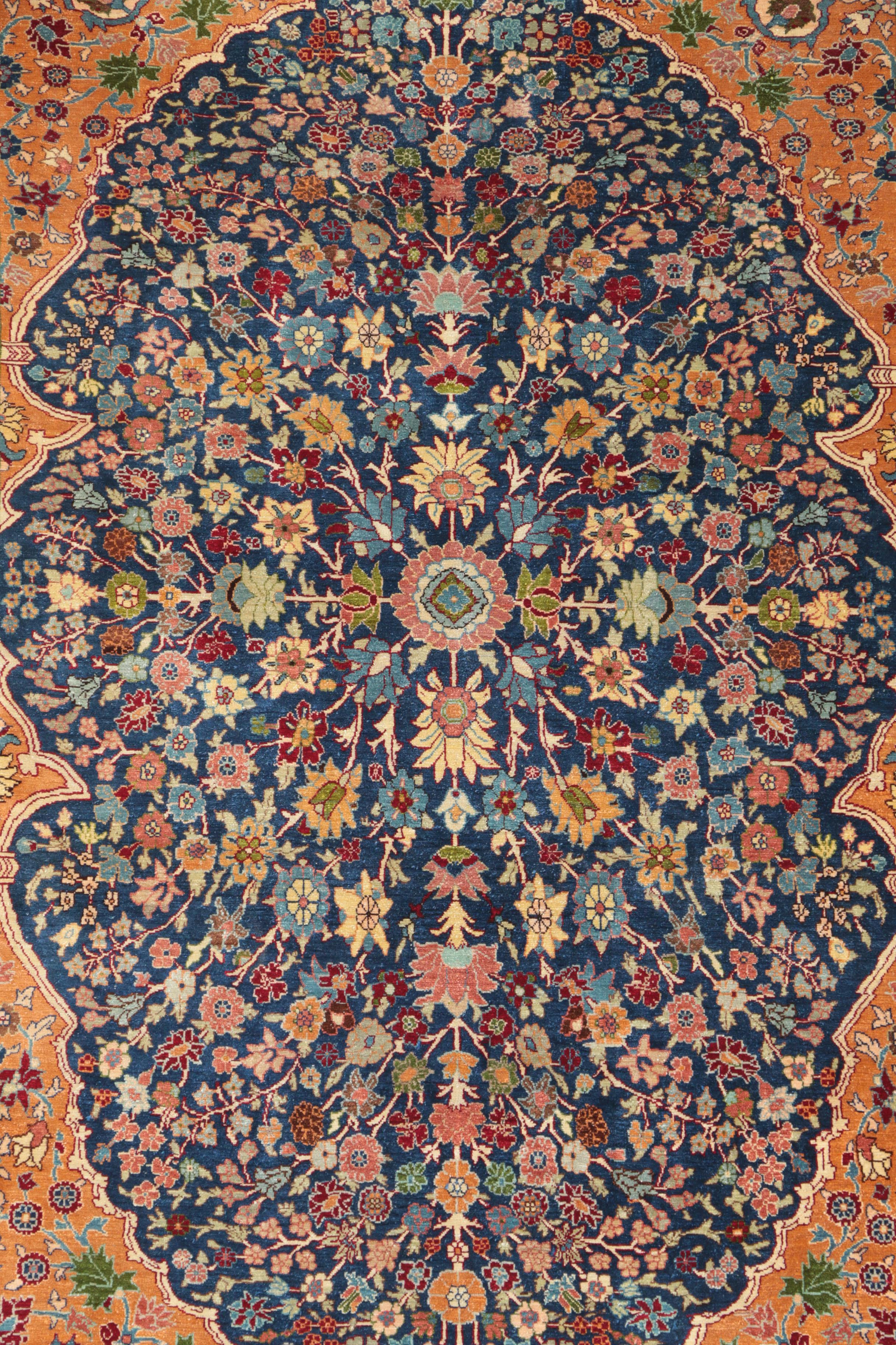 Finely Hand-Knotted Inscribed Turkish Hereke Silk Accent Rug by Golriz Carpets