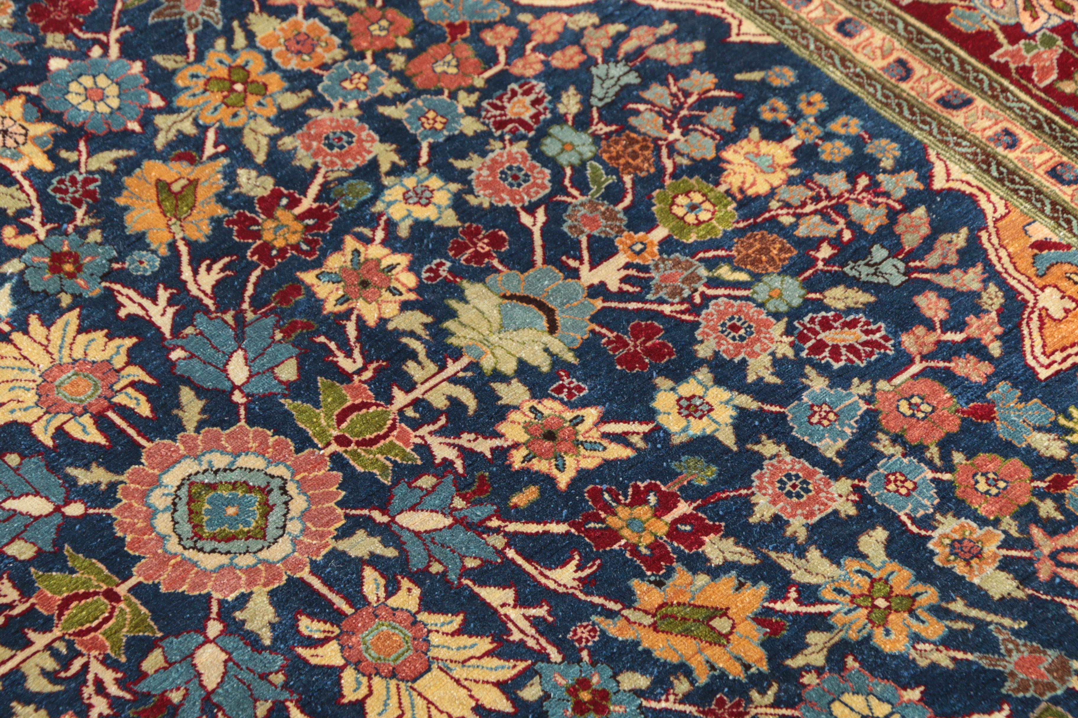 Finely Hand-Knotted Inscribed Turkish Hereke Silk Accent Rug by Golriz Carpets