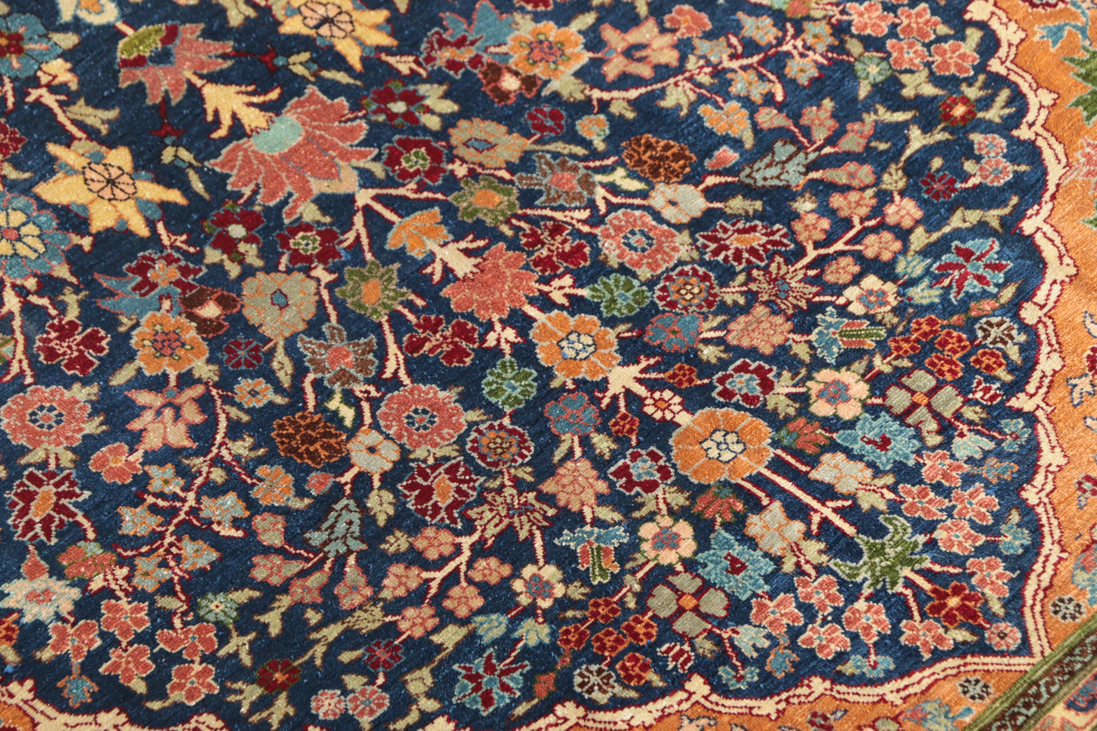 Finely Hand-Knotted Inscribed Turkish Hereke Silk Accent Rug by Golriz Carpets