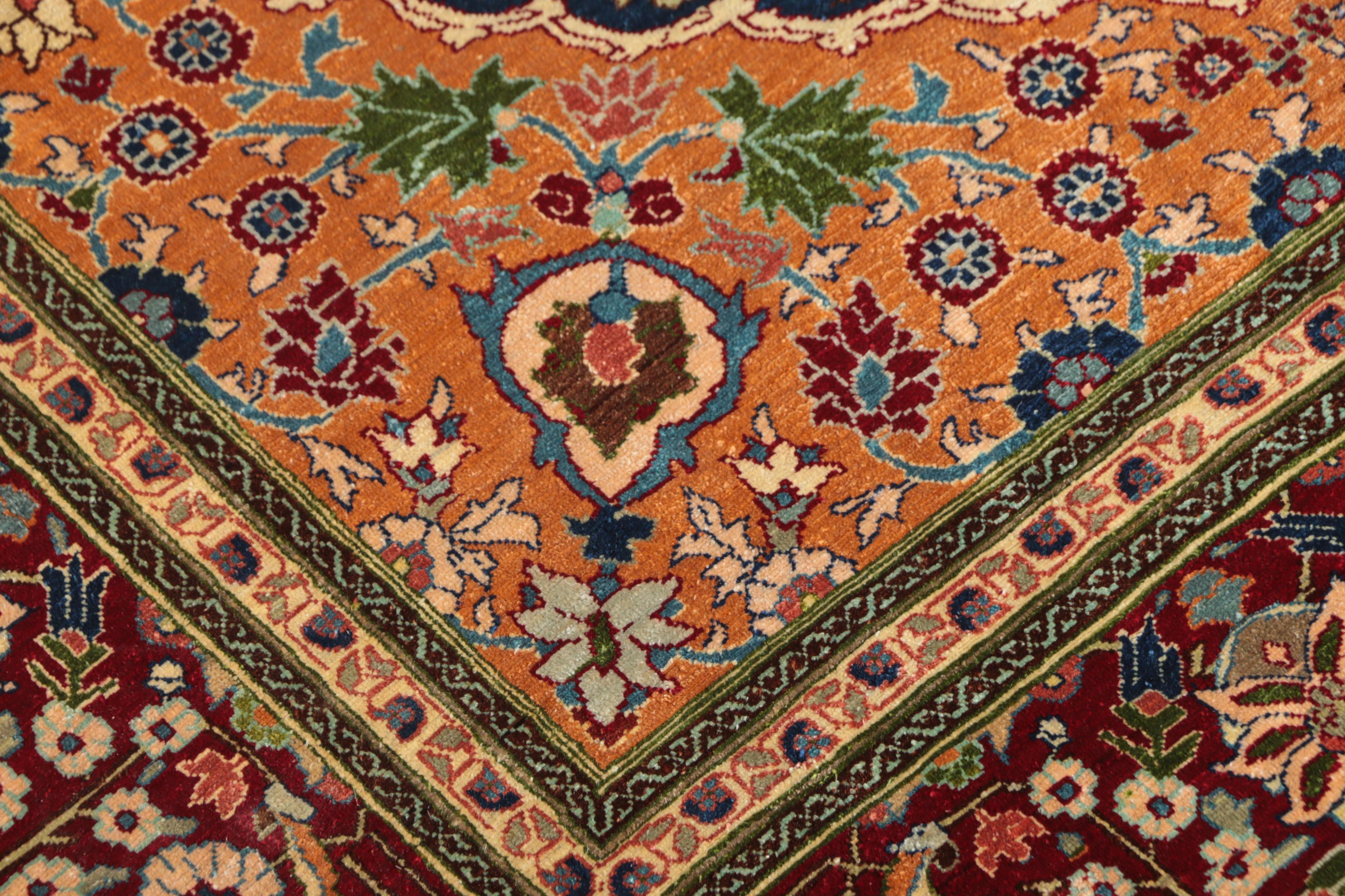 Finely Hand-Knotted Inscribed Turkish Hereke Silk Accent Rug by Golriz Carpets