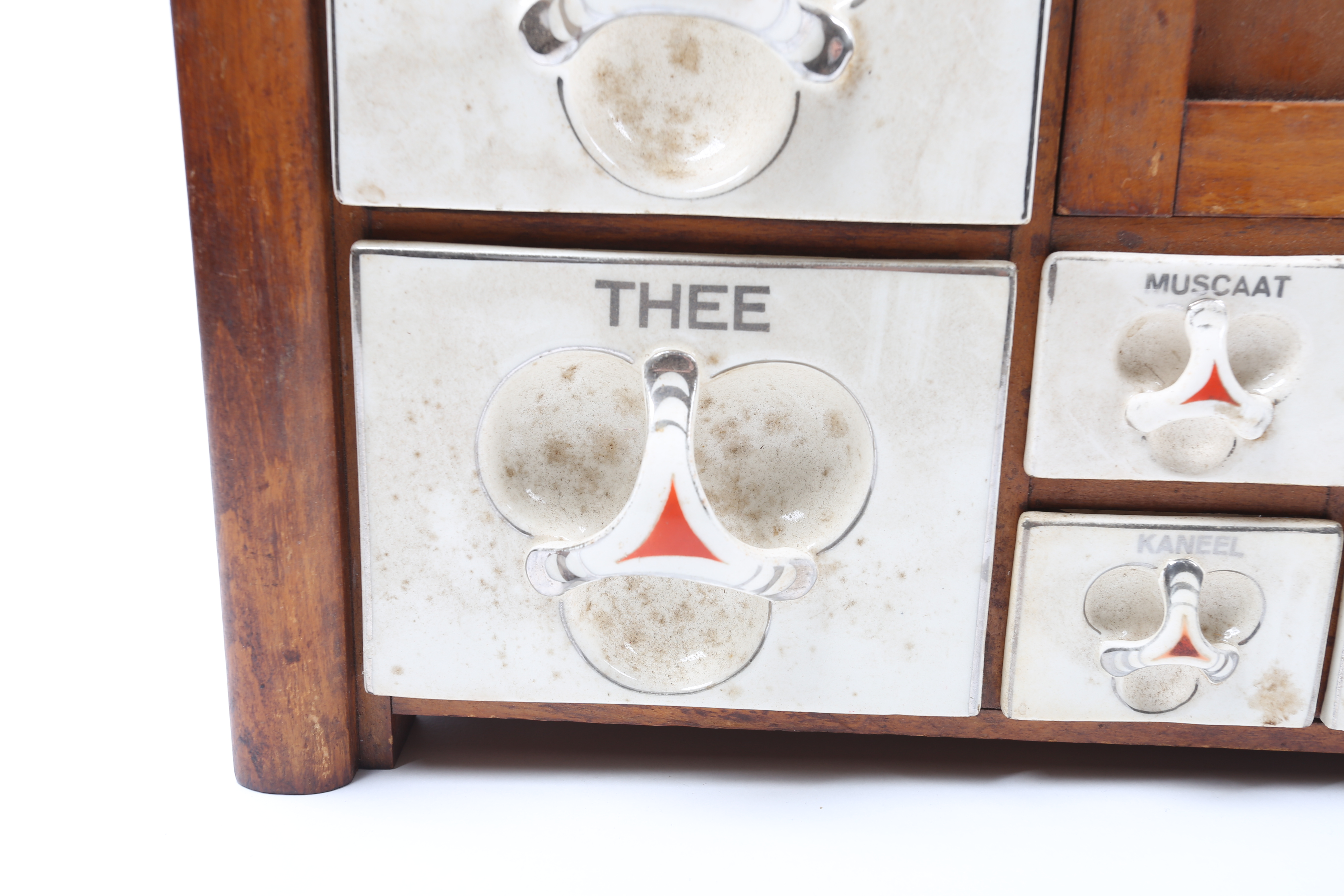 Vintage Converted Dutch Pantry Spice Cabinet with Telechron Clock