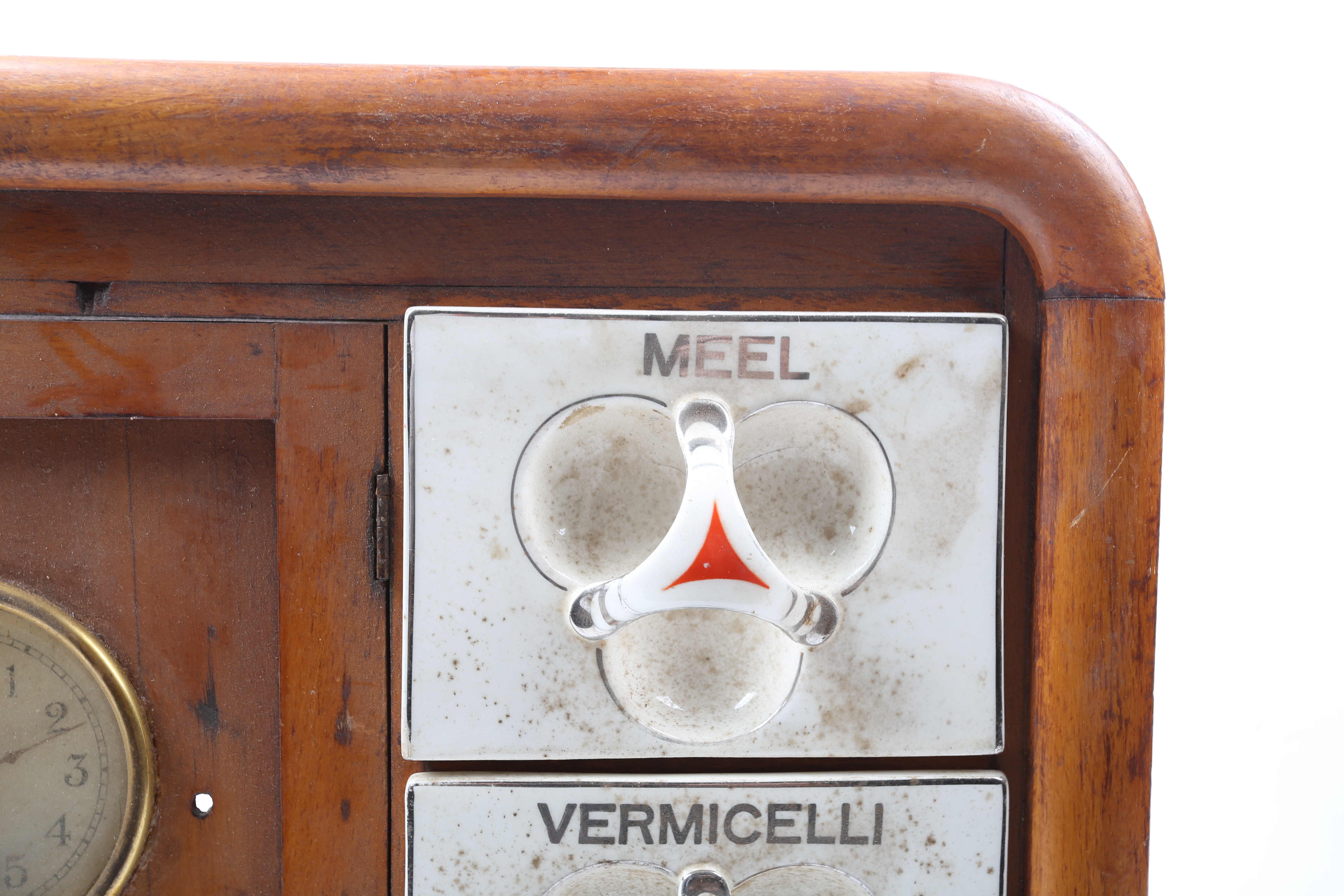 Vintage Converted Dutch Pantry Spice Cabinet with Telechron Clock