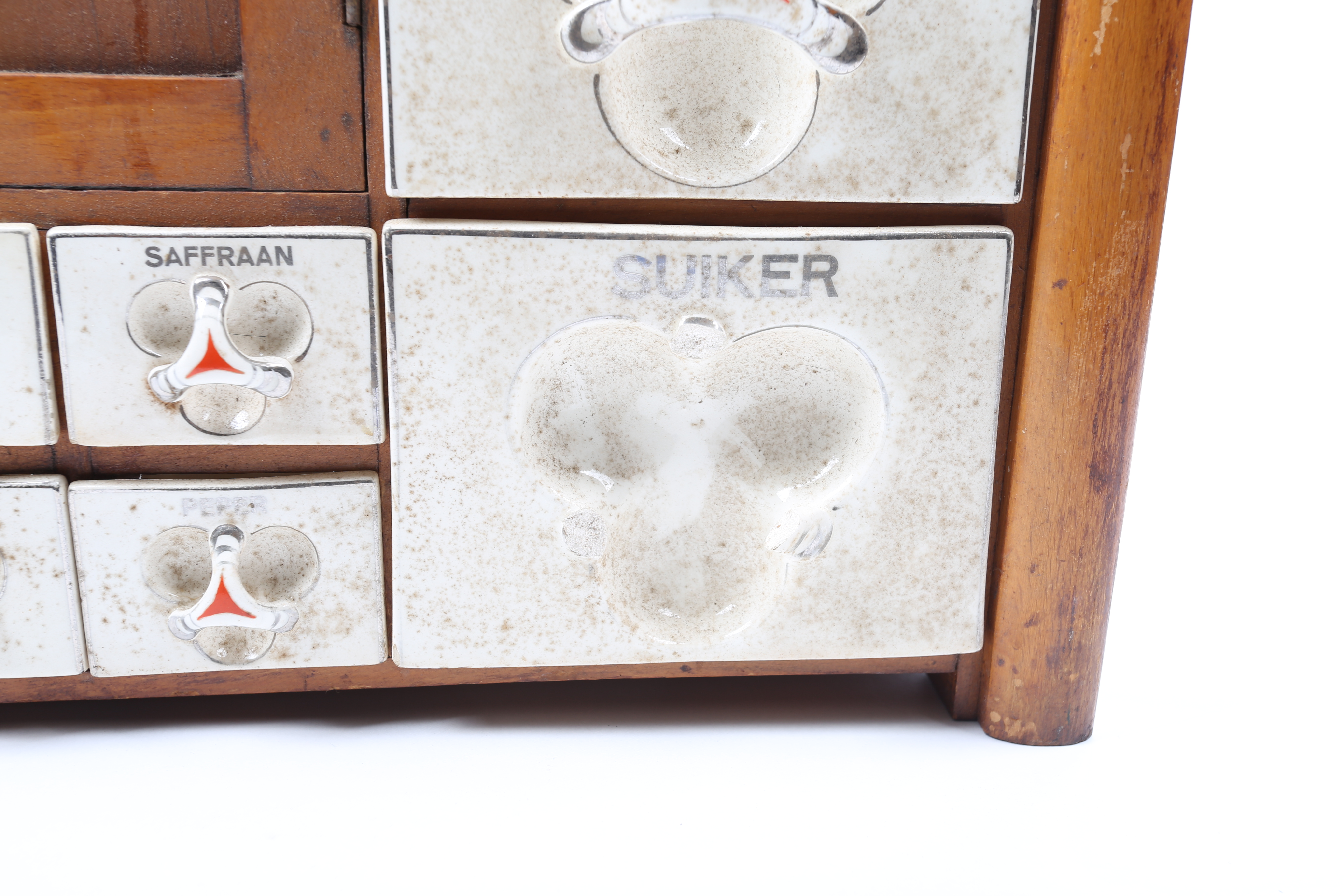 Vintage Converted Dutch Pantry Spice Cabinet with Telechron Clock