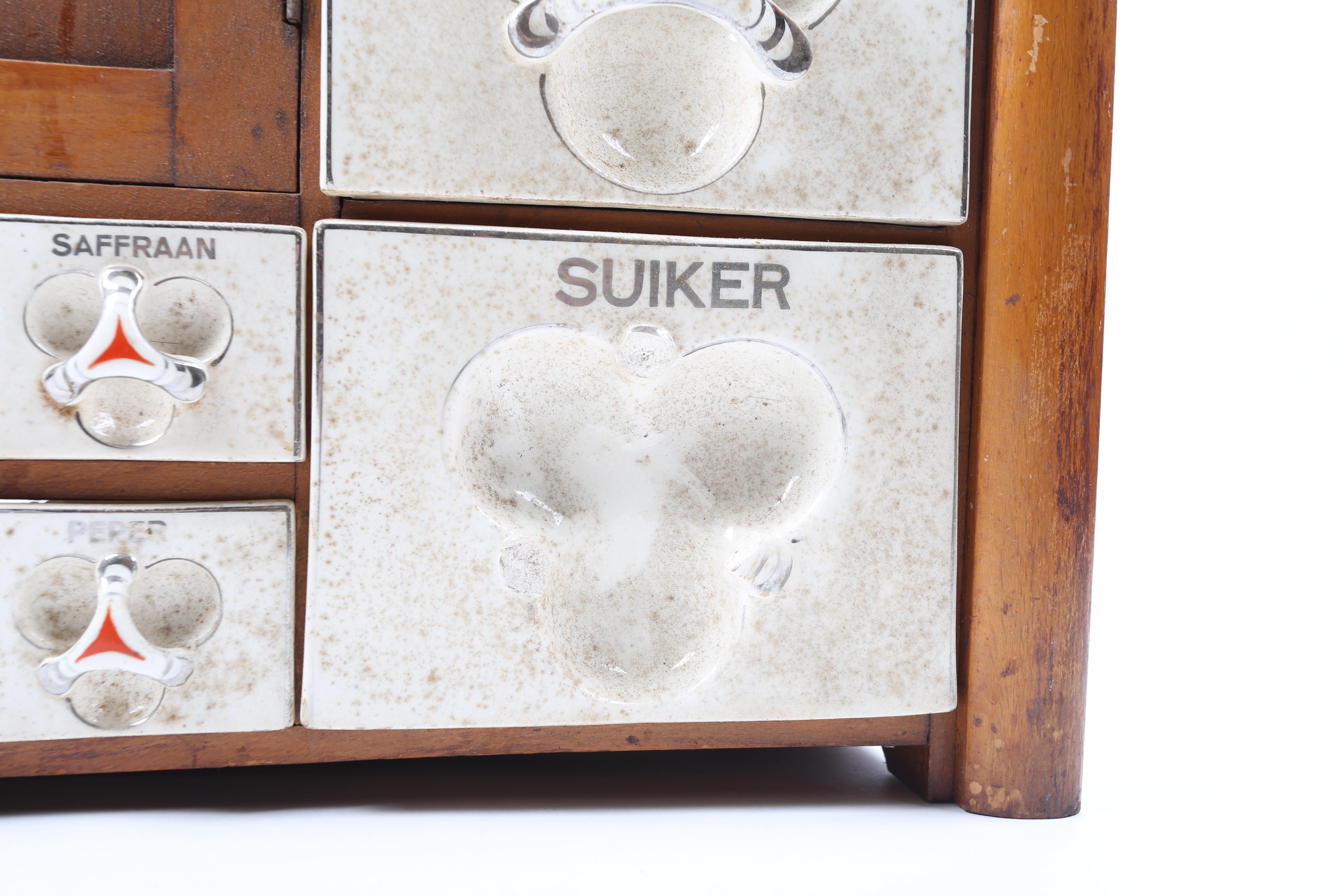 Vintage Converted Dutch Pantry Spice Cabinet with Telechron Clock