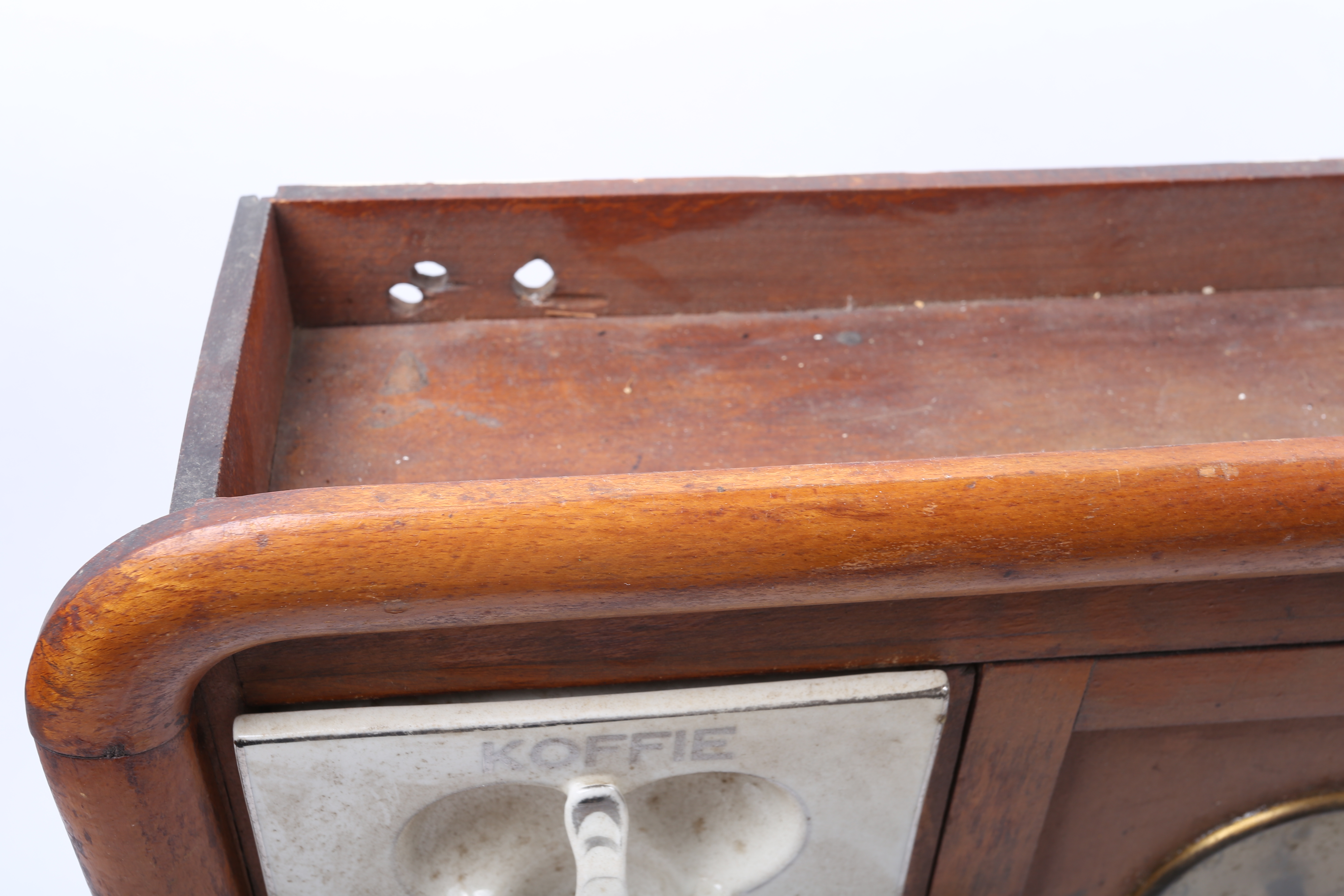 Vintage Converted Dutch Pantry Spice Cabinet with Telechron Clock