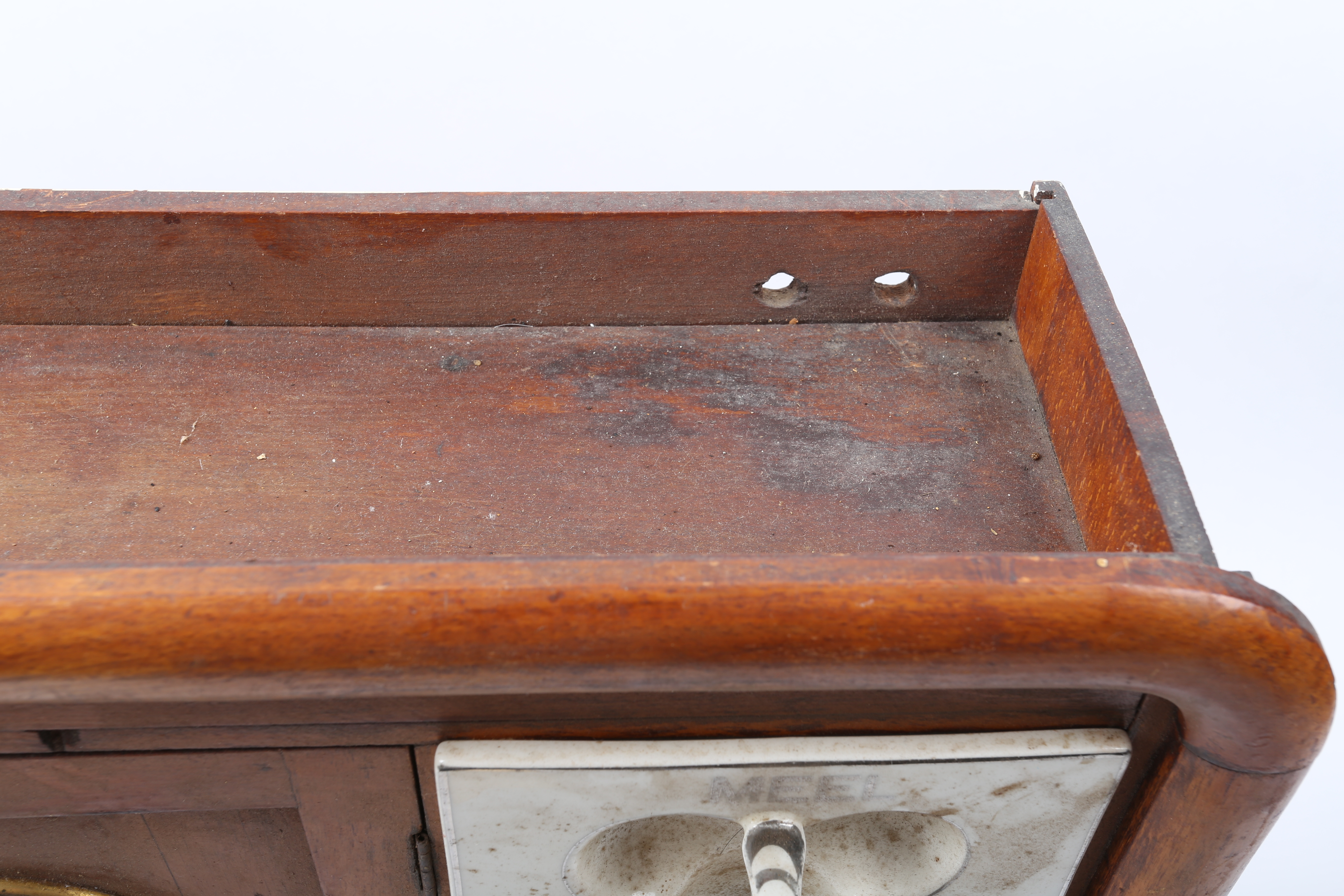 Vintage Converted Dutch Pantry Spice Cabinet with Telechron Clock