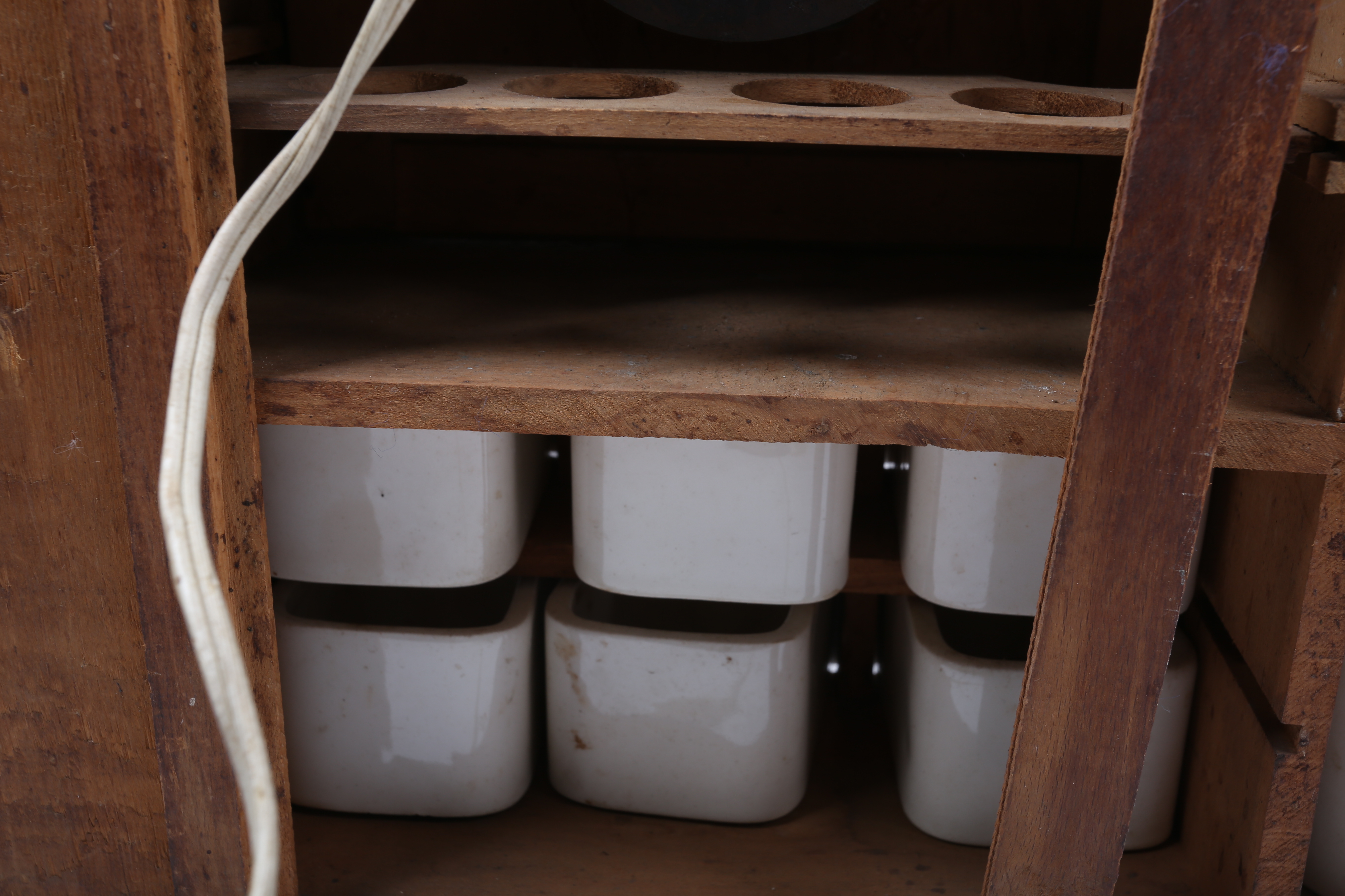 Vintage Converted Dutch Pantry Spice Cabinet with Telechron Clock