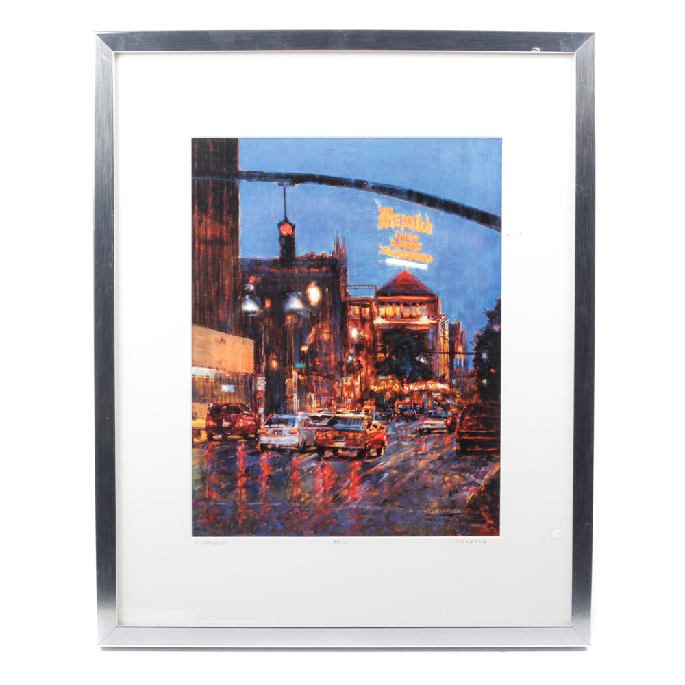 Limited Edition Offset Lithograph After Kirill Novikov Featuring Columbus, Ohio