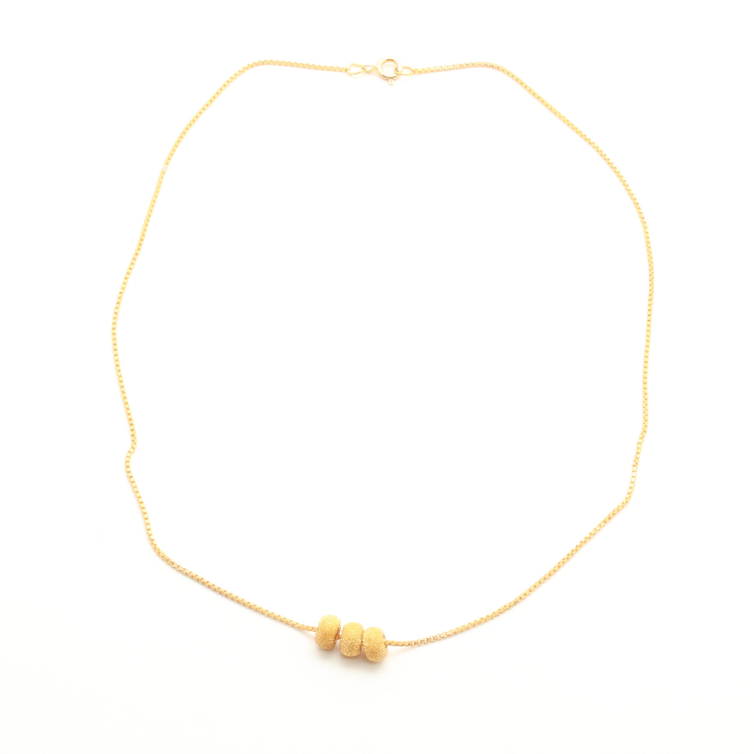 24K Yellow Gold Sphere Pendant Necklace