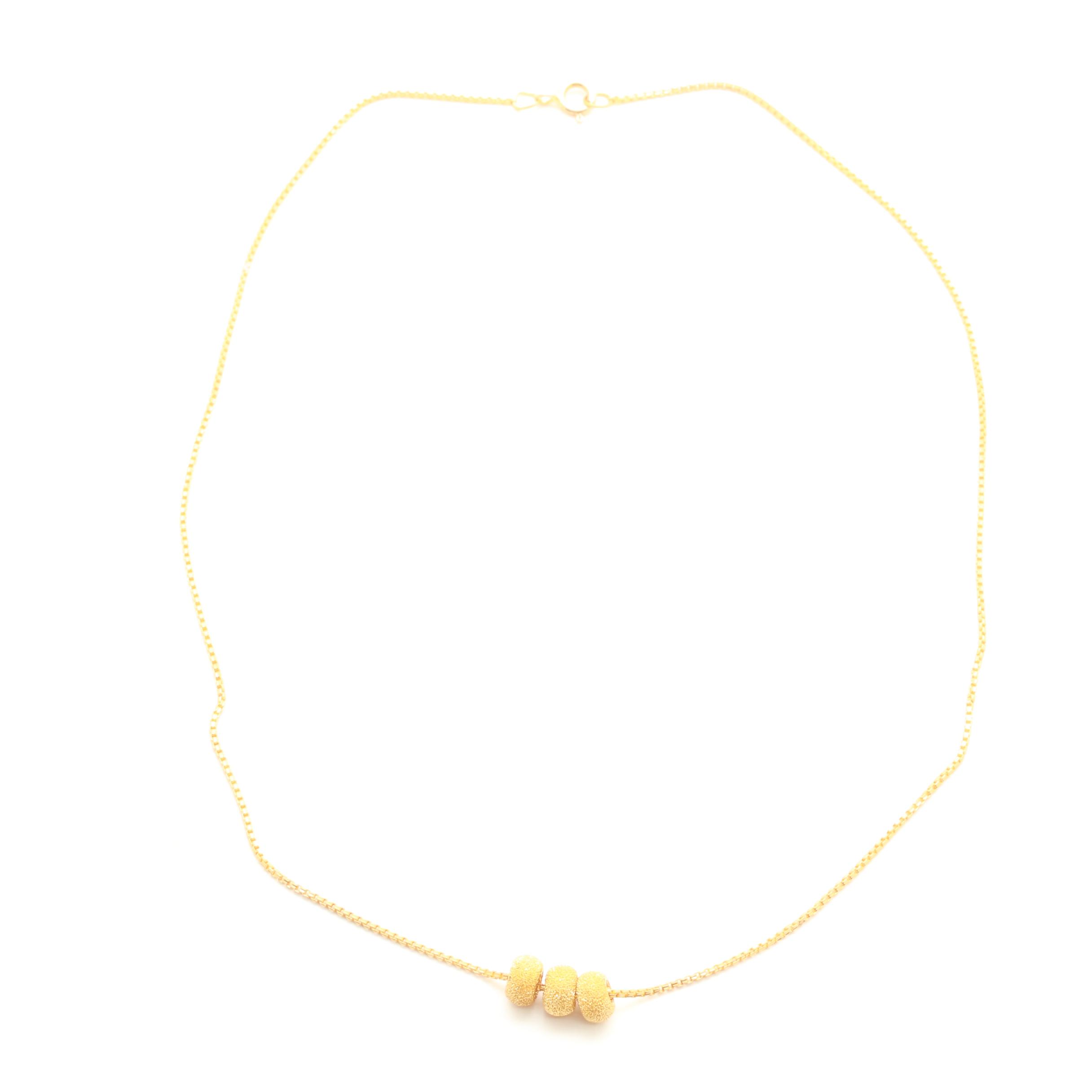 24K Yellow Gold Sphere Pendant Necklace