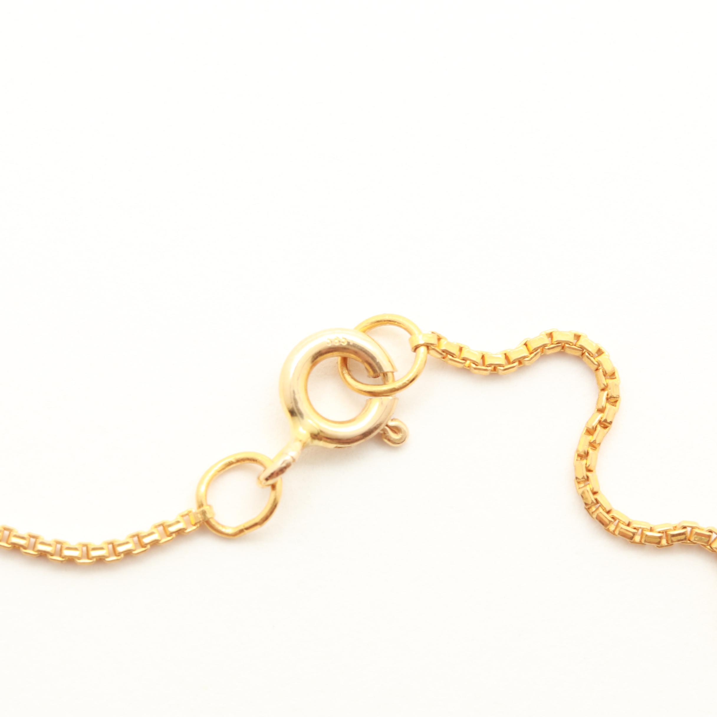 24K Yellow Gold Sphere Pendant Necklace
