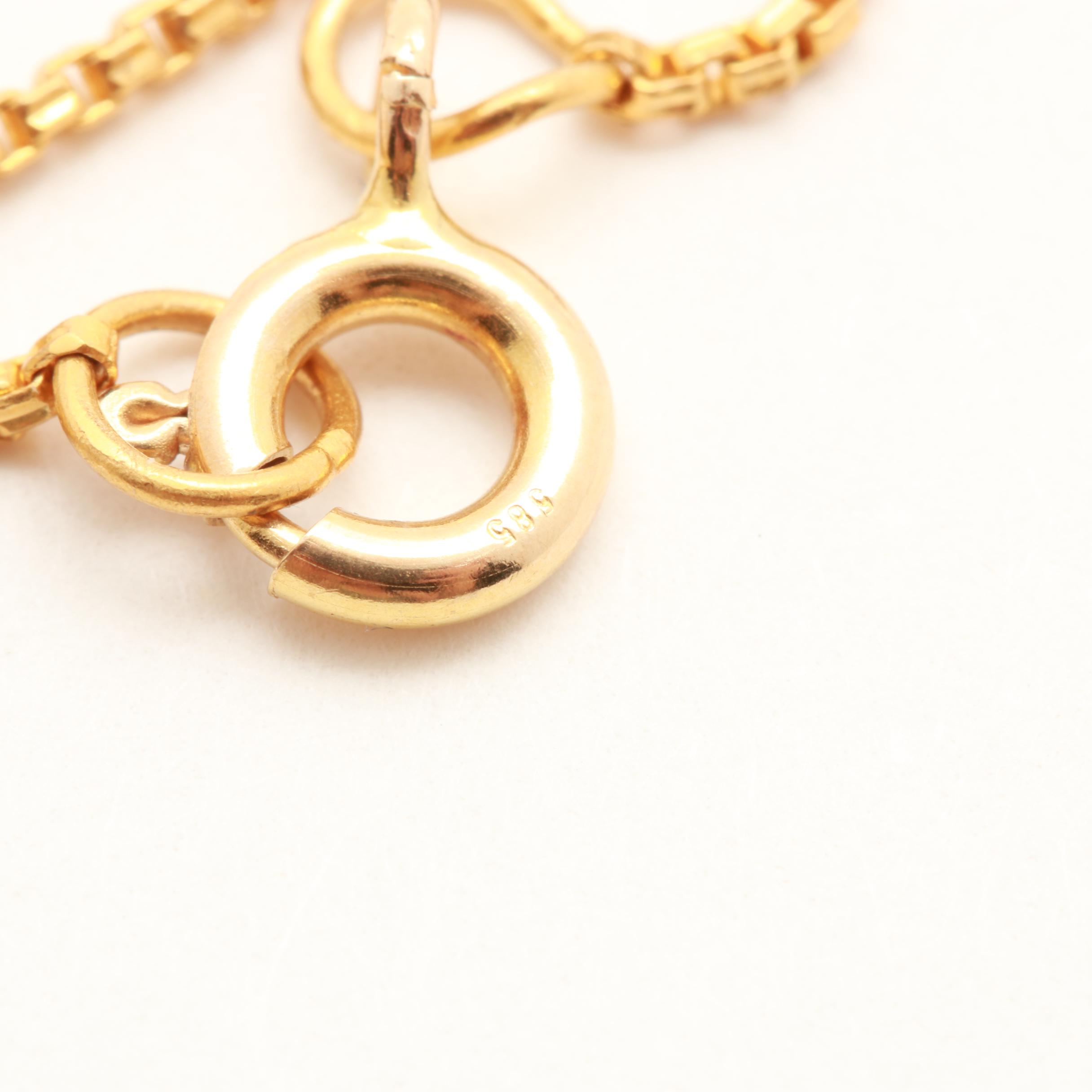 24K Yellow Gold Sphere Pendant Necklace