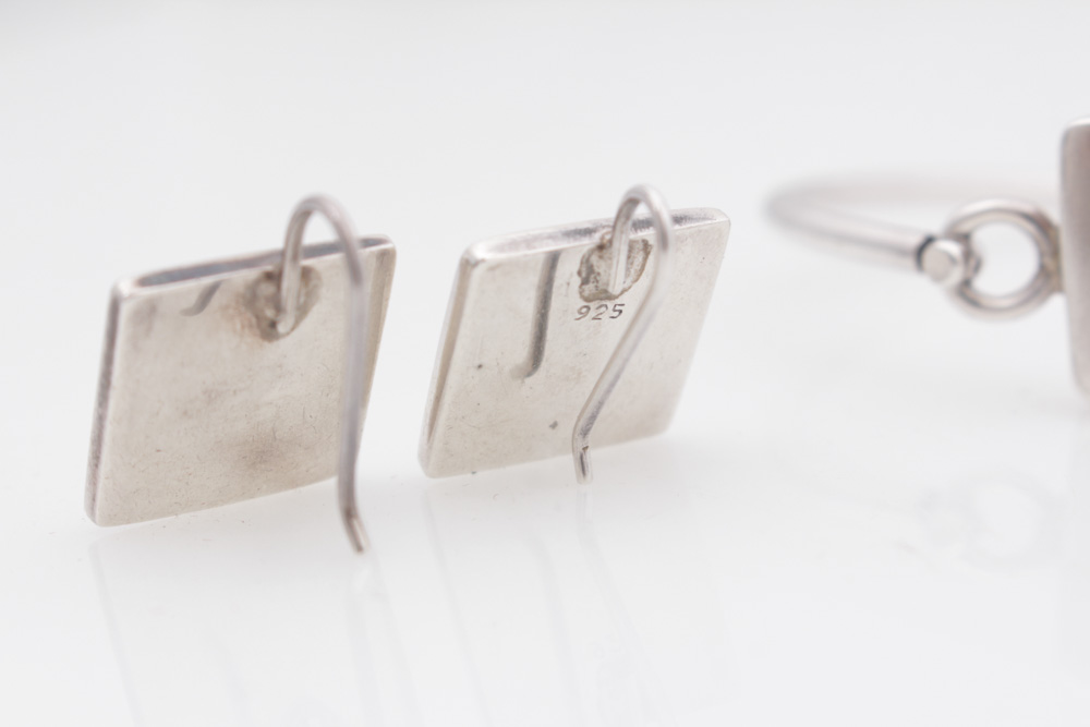 Sterling Silver Monogrammed Bracelet and Earrings