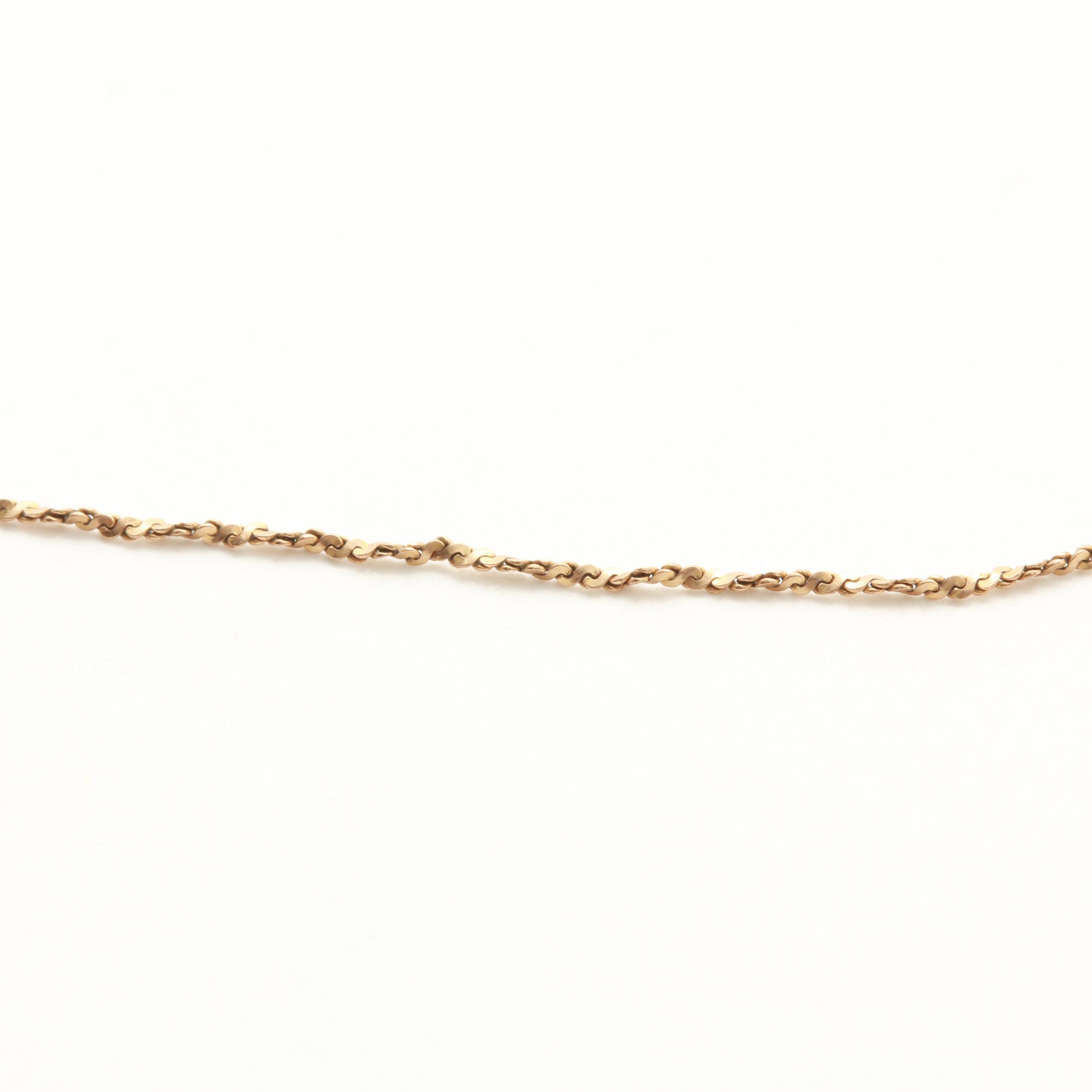 Oroamerica 14K Yellow Gold Twisted Serpentine Necklace